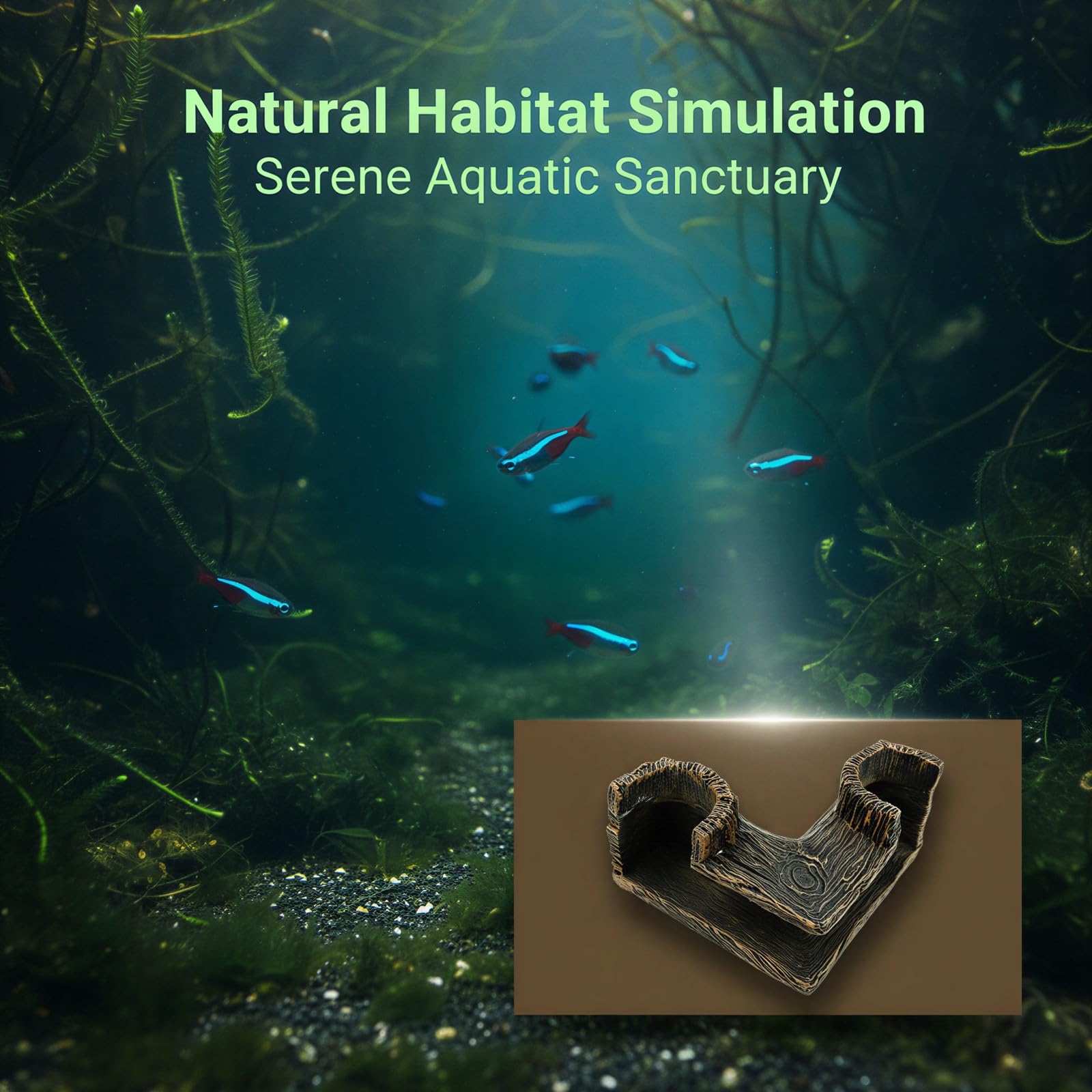 Baumstumpf-Tunnel in L-Form, Höhle für Aquariumfische, realistisches Rindenversteck für Garnelen, mit 4,5 cm Lochdurchmesser, sinkende Harz-Dekoration für Garnelen und kleine Fische