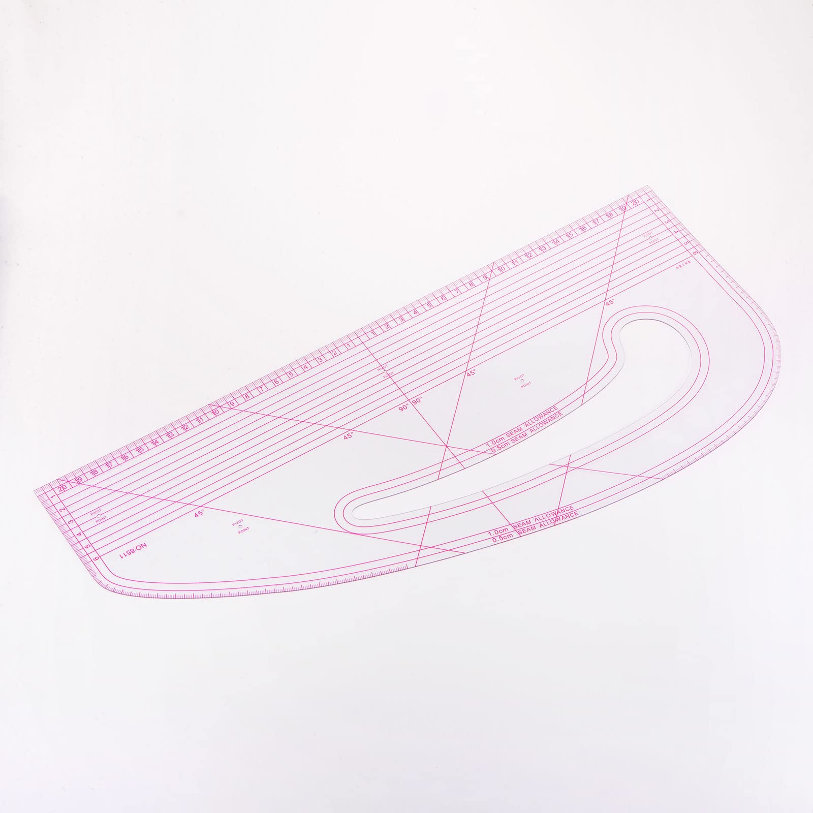 sourcing map Estilo Costura Francés Curva Regla, 43x19cm Vestido Fabricantes Regla Transparente Costura Sastres Patrón Confección Reglas para Moda Diseño y Guías para Tela