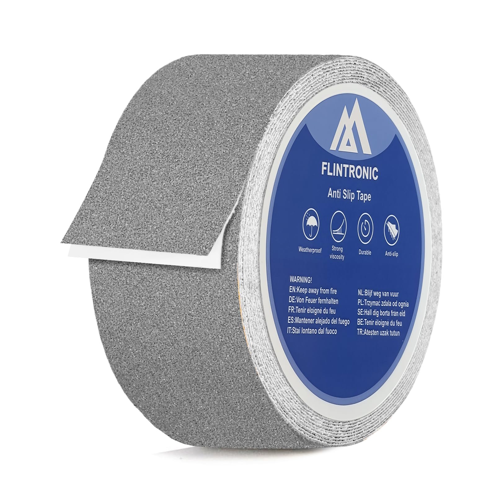 flintronic Anti-Slip Tape, 5CM x 5M Works Anti Slip Tape, Non Skid Strip Tape Abrasive Adhesive, High Traction Grip Tape, Anti-slip Adhesive Tape for Outdoor/Indoor Stairs Floors Ramps