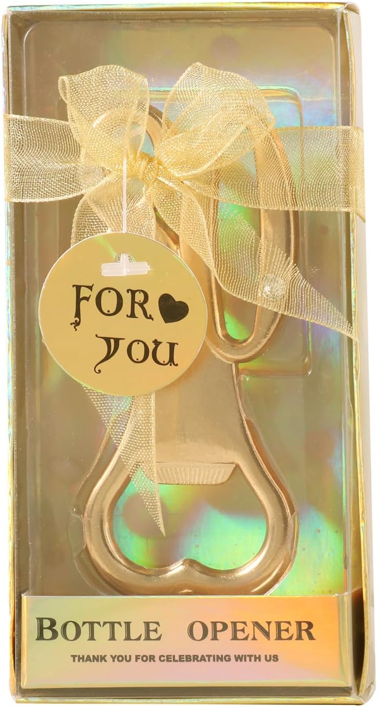 24 pcs gold themed 80th birthday bottle openers favored for anniversary wedding party gifts, 80th birthday party souvenirs or party decorations (Gold, 80 style)