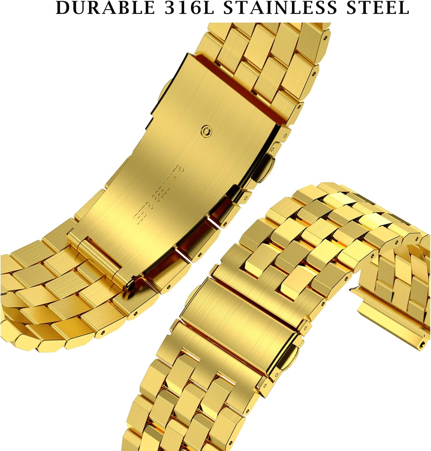 SUPLINK Stainless Steel Case with Band Compatible with Apple Watch Series 9 8 7 Bands 45mm, Metal Rugged Protective Bumper for iWatch Bands Men, Gold - Image 4