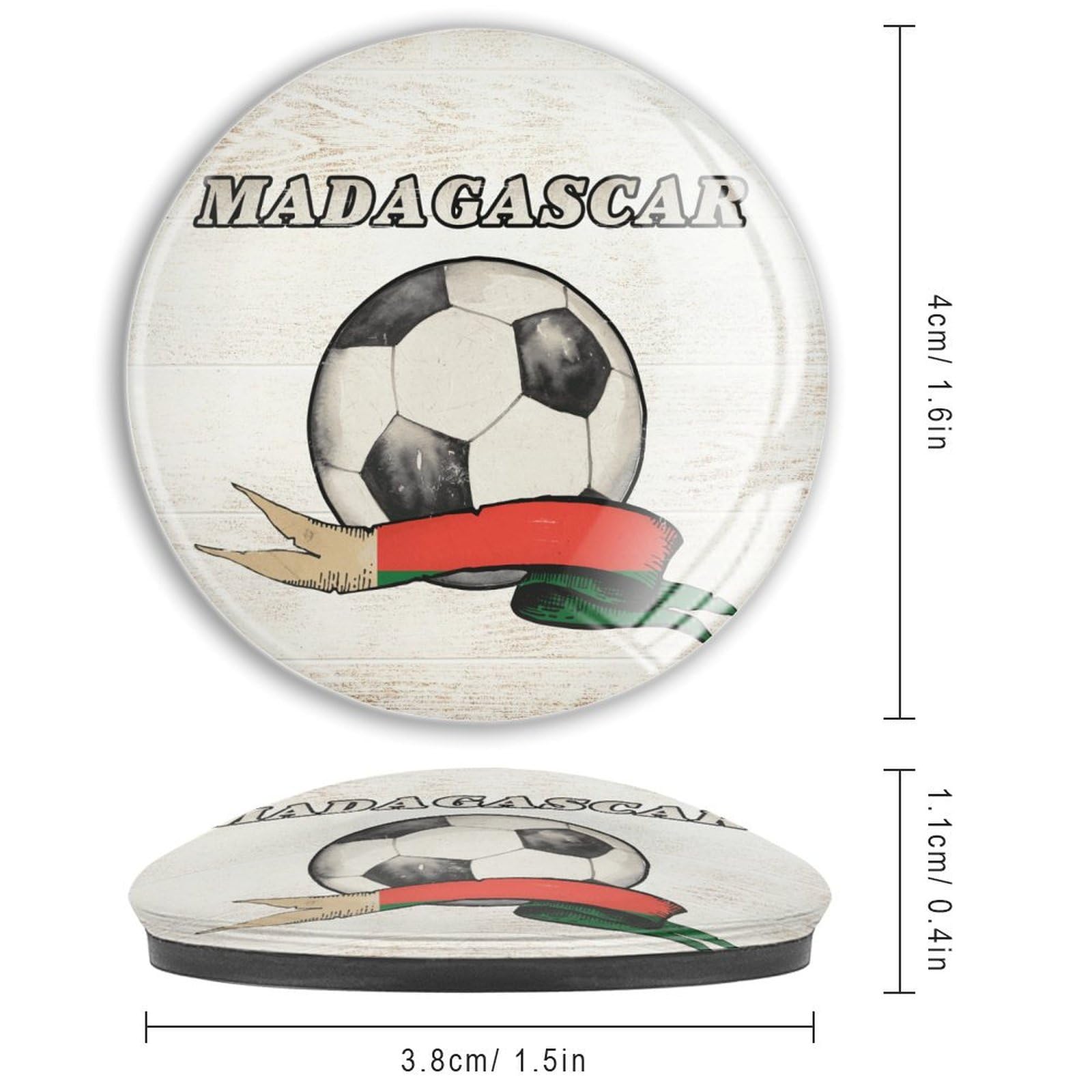 Calamite da frigorifero a tema calcio Gambia, in vetro, con