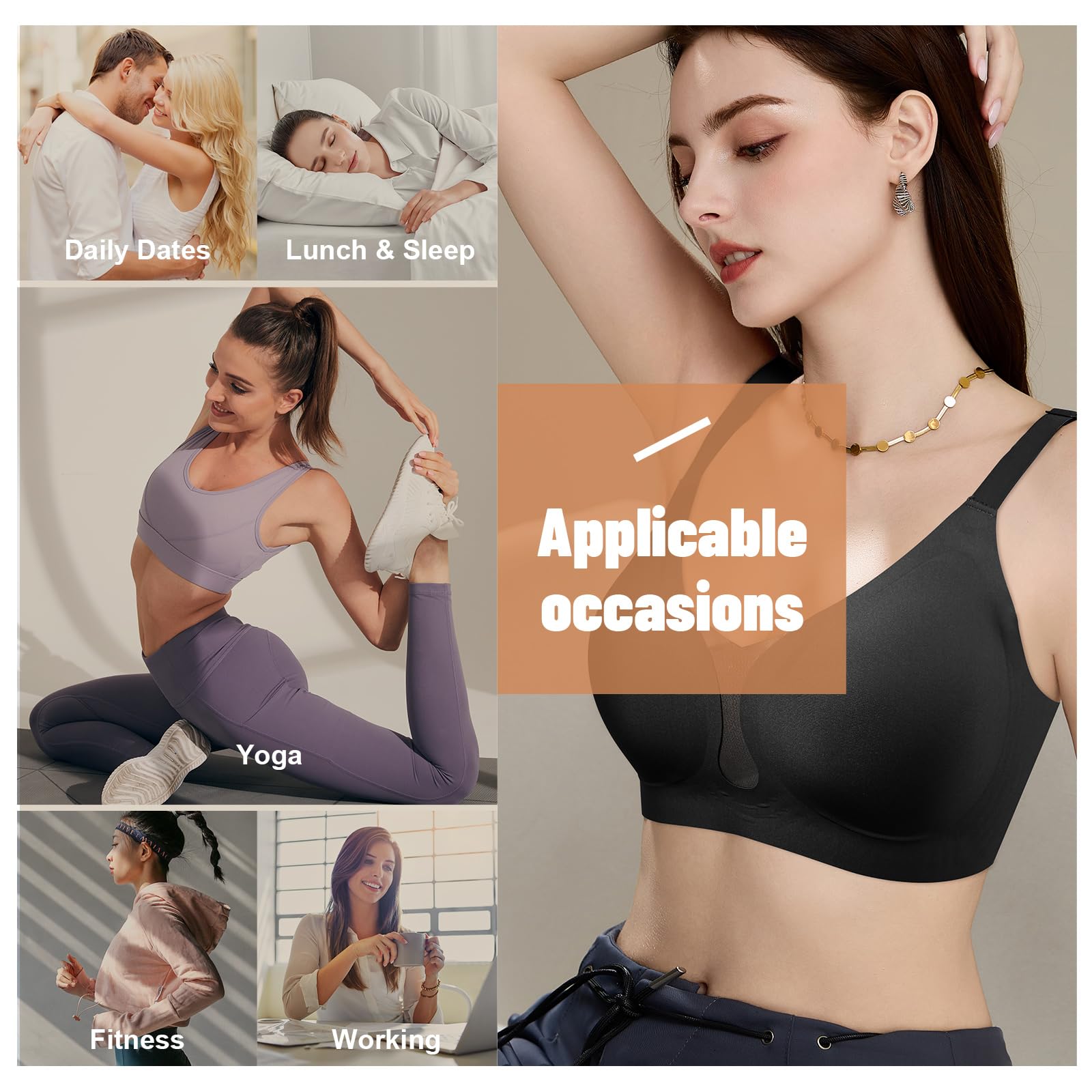Lervanla Reggiseni per mastectomia con tasche Post Chirurgia Reggiseno Protesi Seno Senza Fili Reggiseni Quotidiani