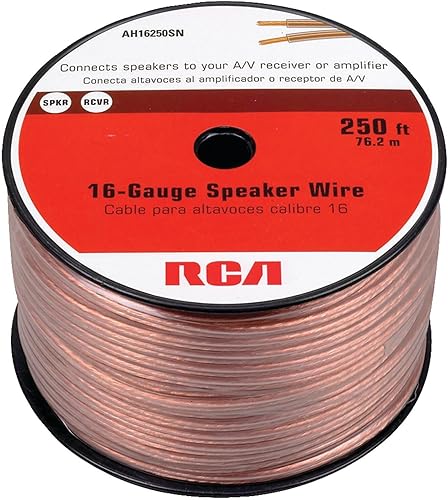RCA AH16250SN - Cable de altavoz de calibre 16, 250 pies