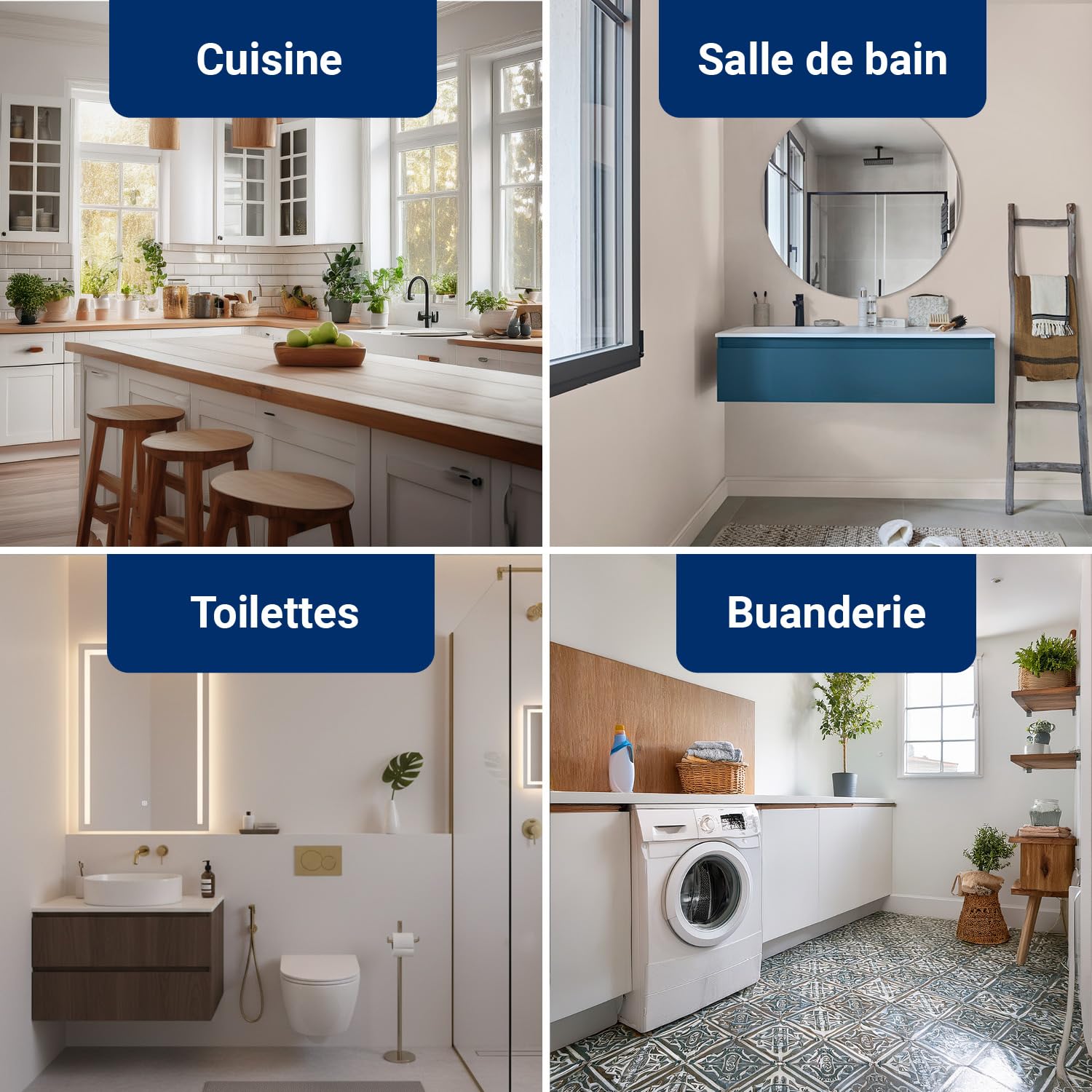RIPOLIN Peinture Intérieure Cuisine et Bain Effet Perlant Vert Nobile 2 L | Peinture Spécialement Conçue pour les Pièces Humides, Technologie 'effet Perlant', Grande Résistance aux Graisses