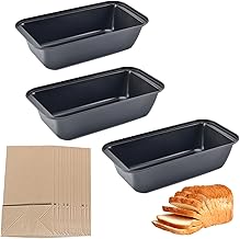 Loaf Pan Set, Loaf Pans for Baking Bread, Non-Stick Toast Mold Bread Bakeware Carbon Steel Baking Mold with 10 Pcs Bread Bags - 3 Set 8.5" X 4.5" Loaf Pan