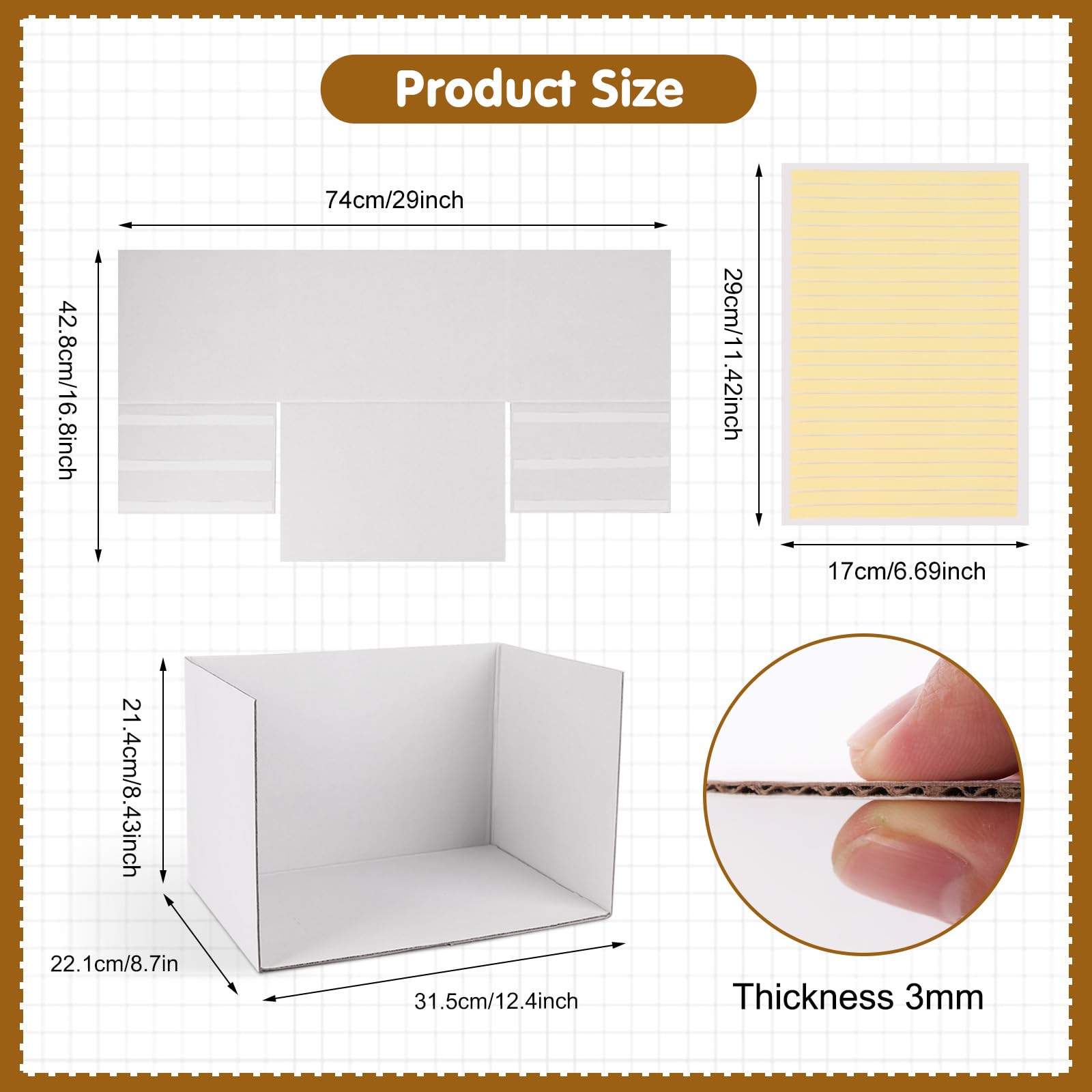 Yesongreat 2 Pcs Diorama Box, Cardboard Diorama Box Kit for Display with Double Sided Tapes, Diorama Supplies for DIY School Project and Creative Display