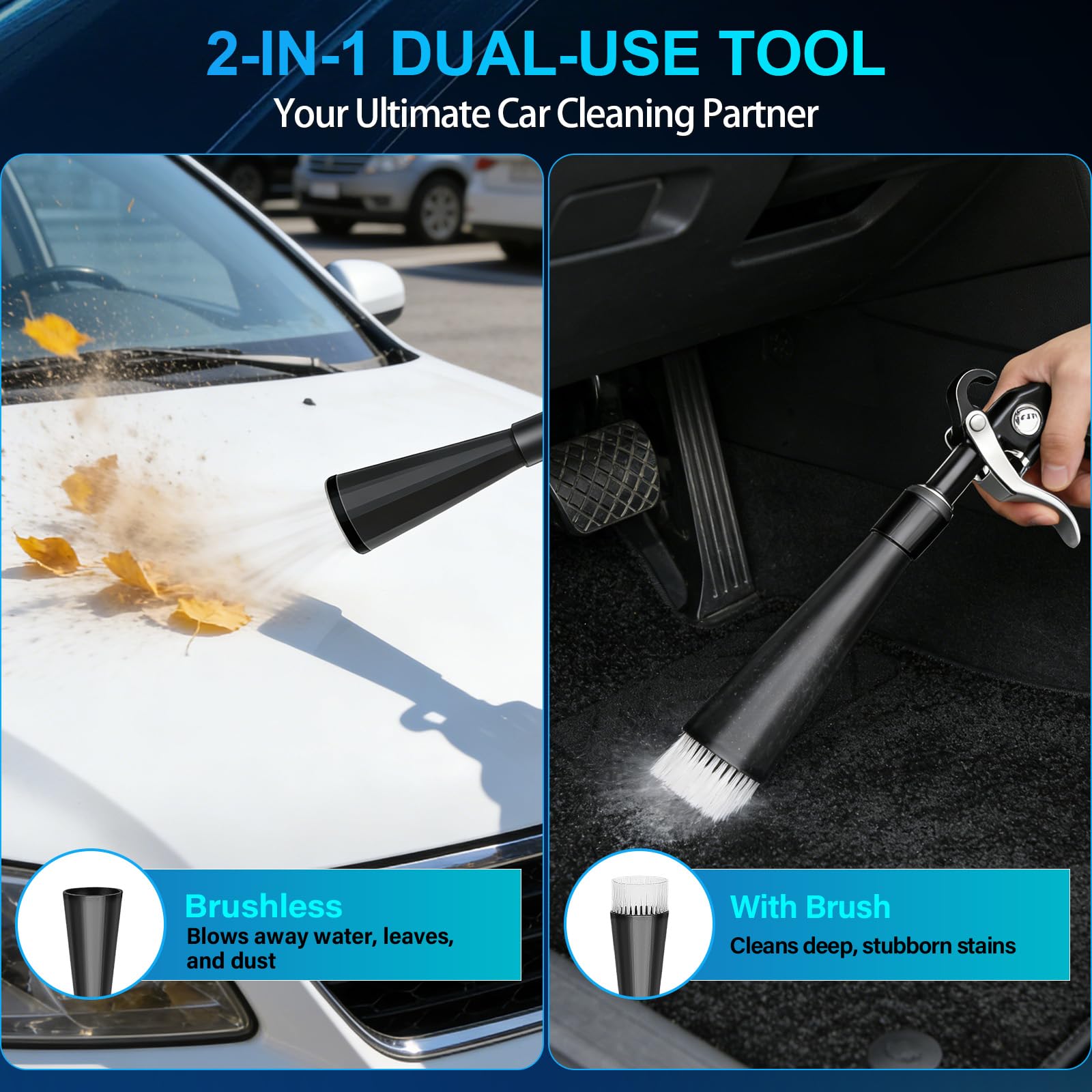 Pistolet à Air Comprimé, Rotation Pneumatique à 360°, Soufflette Air Comprimé à Air Entièrement En Aluminium pour Compresseurs d'air et Composants Automobiles, Séchage et Nettoyage des Véhicules