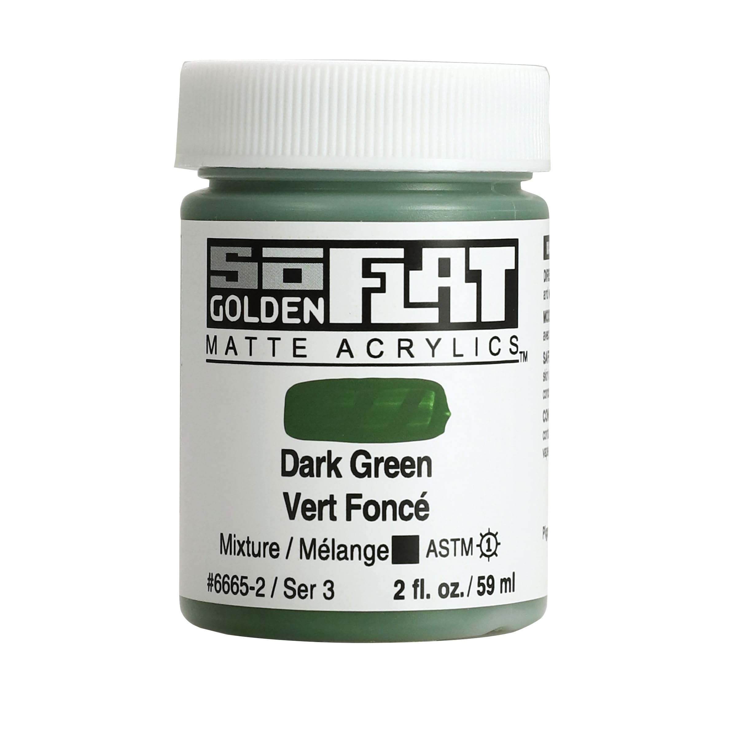 Golden SoFlat Matte Acrylic Paint, 2oz jar, Dark Green (6665-2)