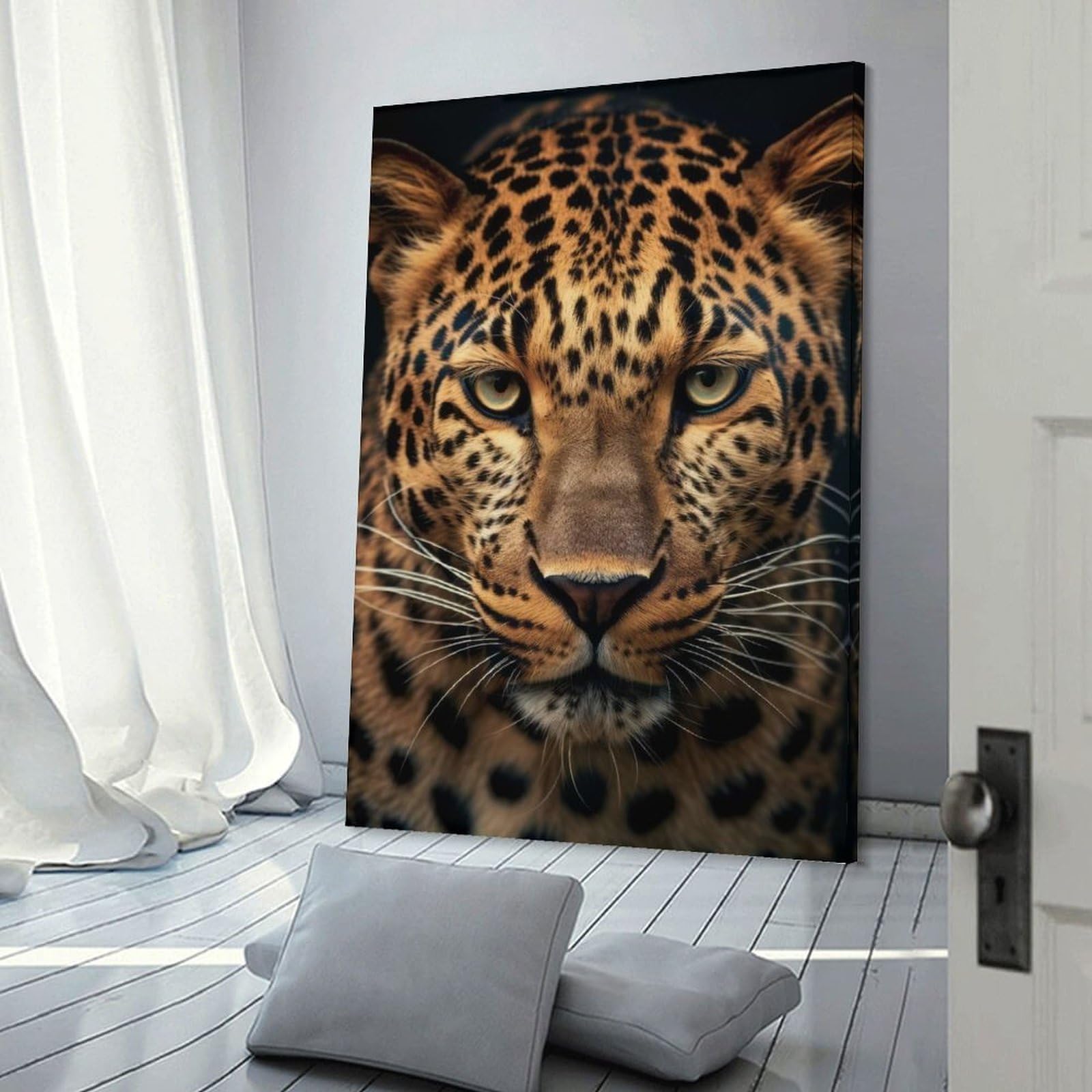Junmoney Leopard Wildlife Portrait Wall Picture Print 12x18inch(30x45cm), for Hallway, Lounge Or Guest Room, Gift Idea for Housewarming And Birthdays