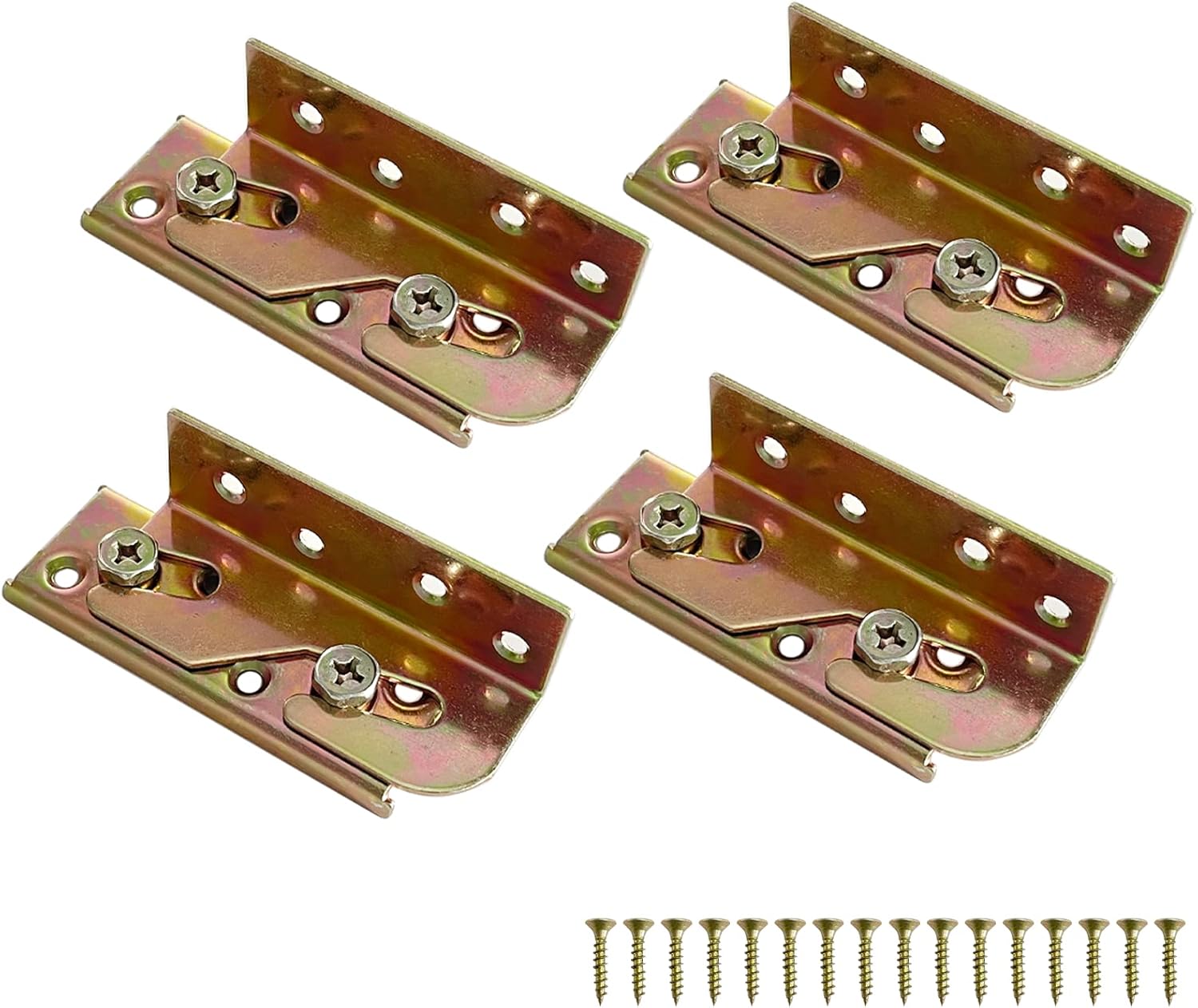 Fioracl Bed Rail Brackets Bed Rail Fittings Heavy Duty NonMortise, Bed Frame Hardware for