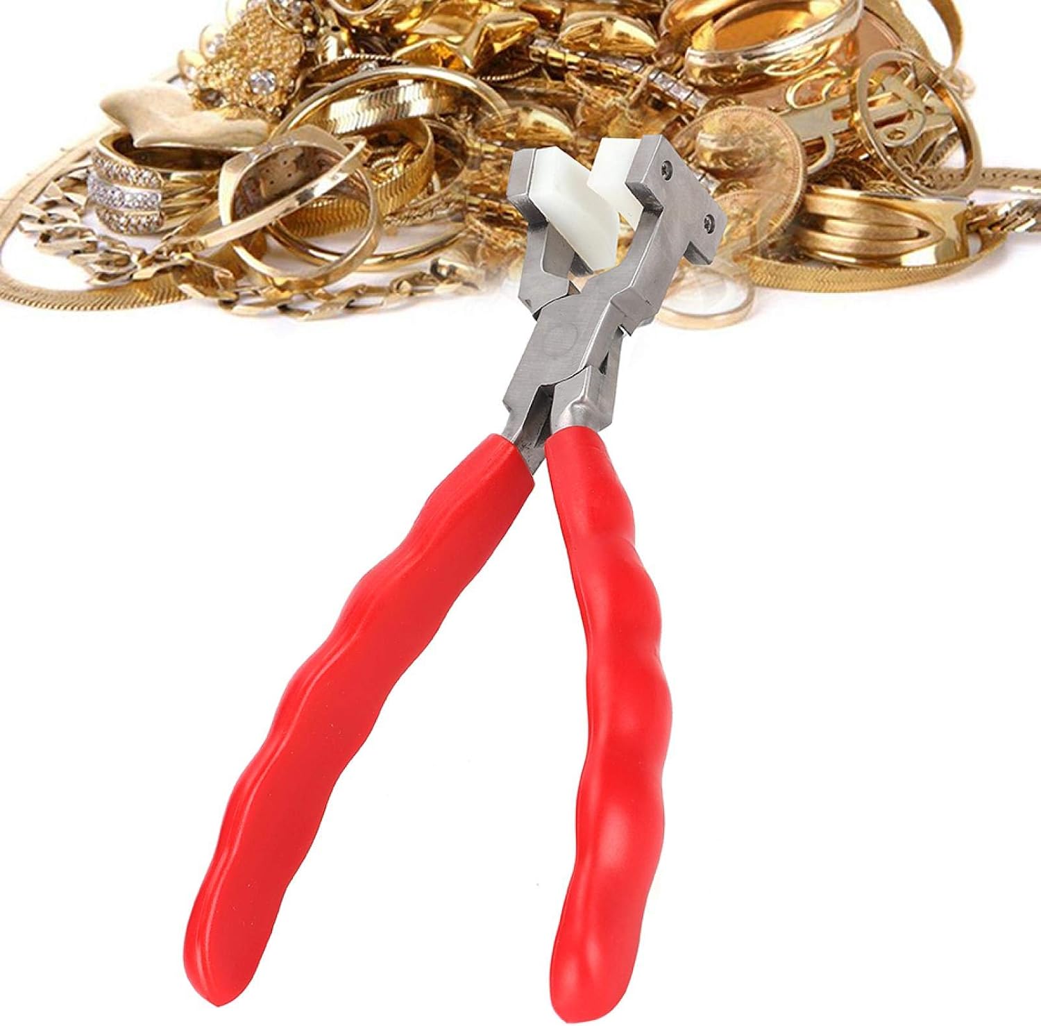Nylon Jaw Pliers for Jewelry Making, Nylon-jaw Chain-nose Pliers,double Flat & Round Nylon Jaw Pliers Bracelet Jewelry Making Metal Forming Repair Tool(#2)