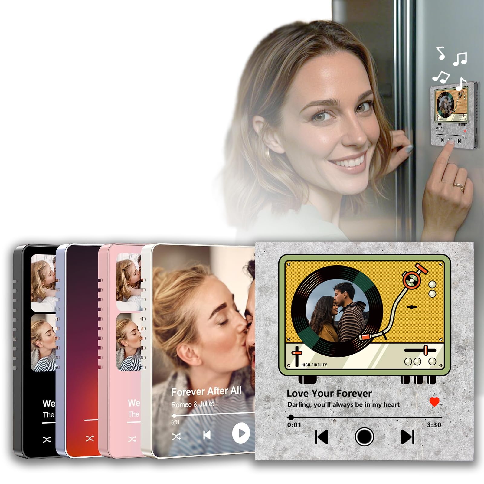 Imanes Personalizados Nevera con Musica Iman de Nevera con Foto Portada Álbum Puede Reproducir Música Imán Personalizable para Nevera Regalos Personalizados para Amantes de la Música
