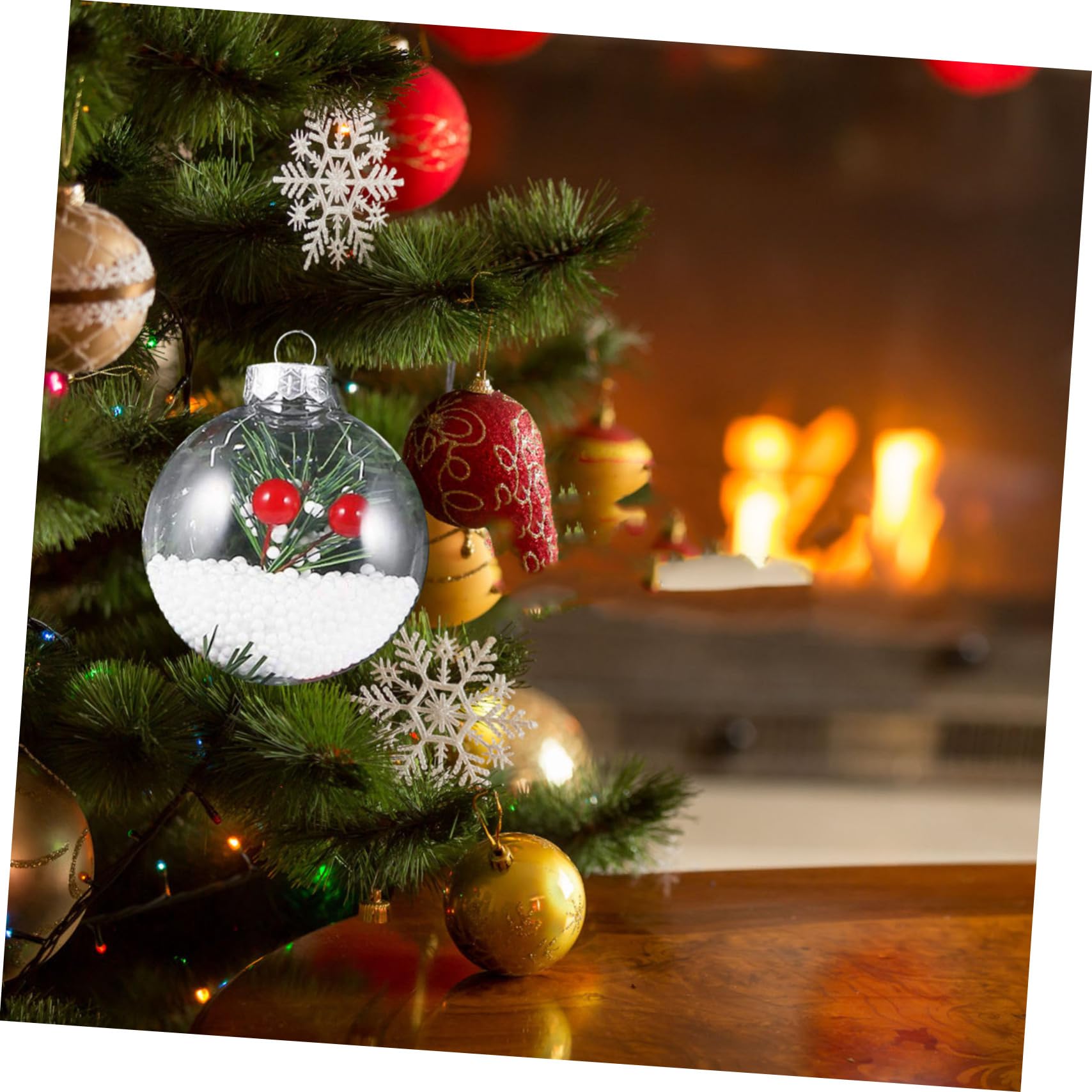 20pezzi Palline Di Natale Trasparenti Da Decorazioni Da Appendere All Albero Di Natale Ciondoli Per Feste Natalizie