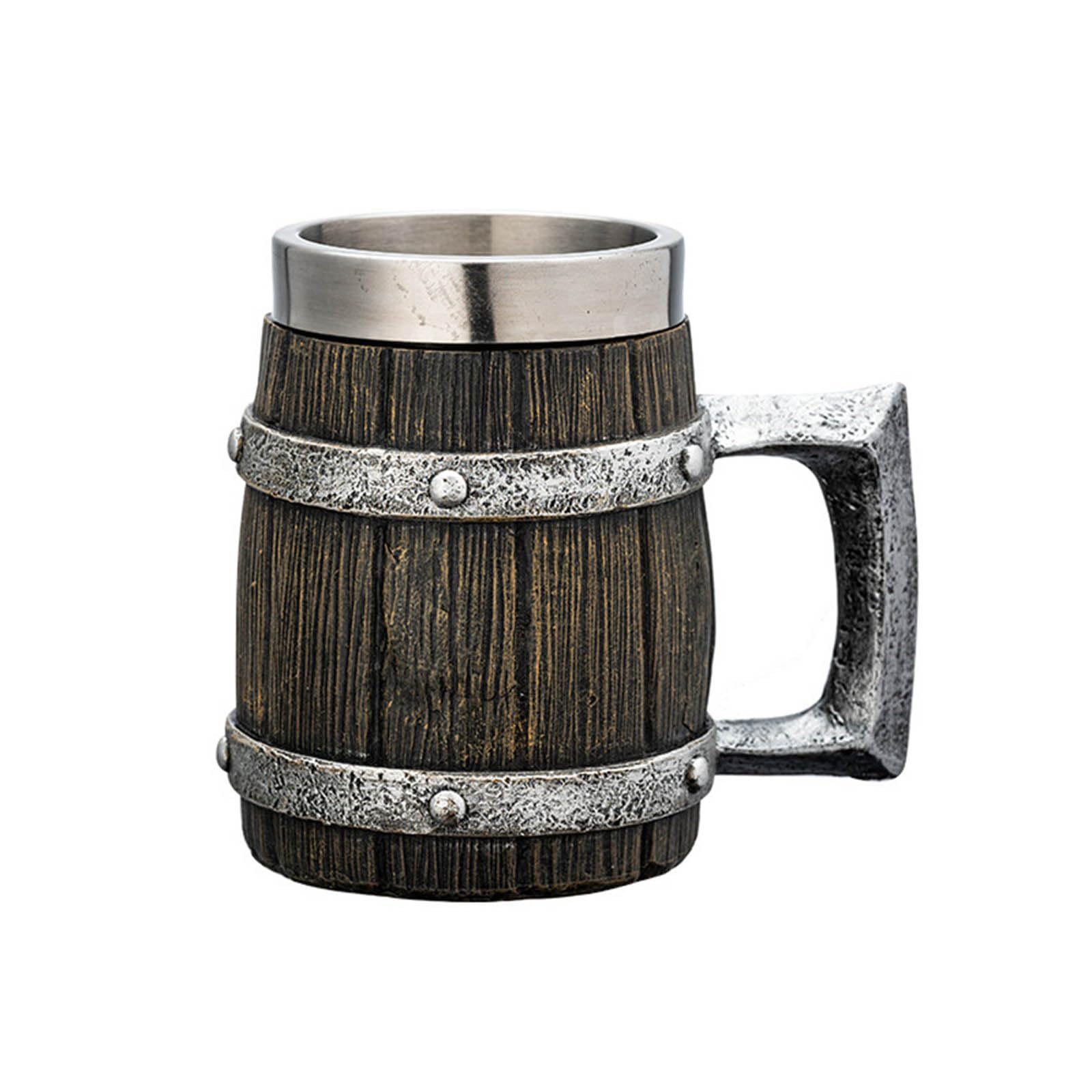 Xjdzineq Handcrafted Retro Design Mugs Insulated Nonrust Steel Large Capacity Cup for Retro Kitchen Barwares Sturdy Resin Coated Exteriors Large Capacity Nonrust Steel Resin Cup
