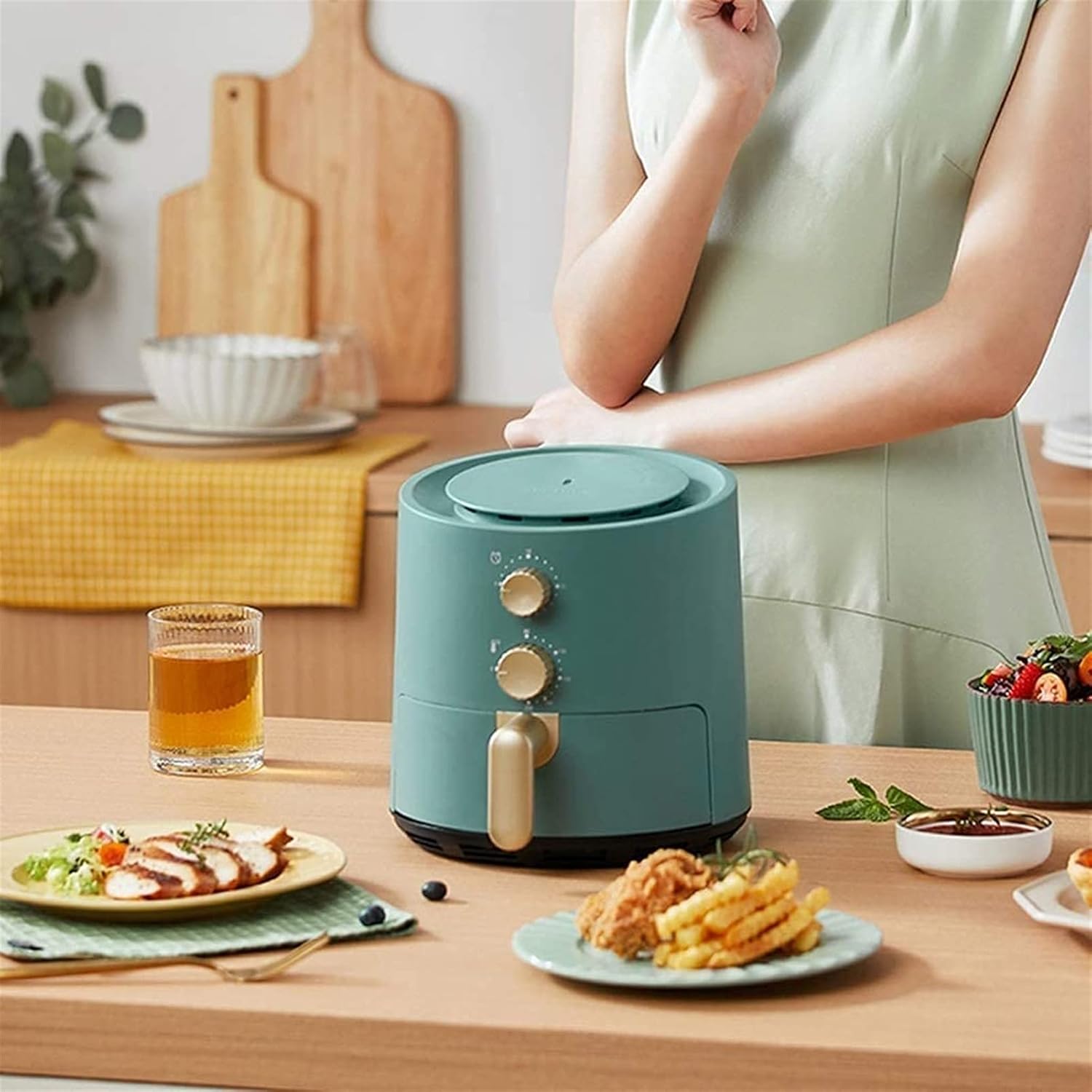 1～5人用の3L電気エアフライヤーノンフライヤー非油LEDタッチパネル
