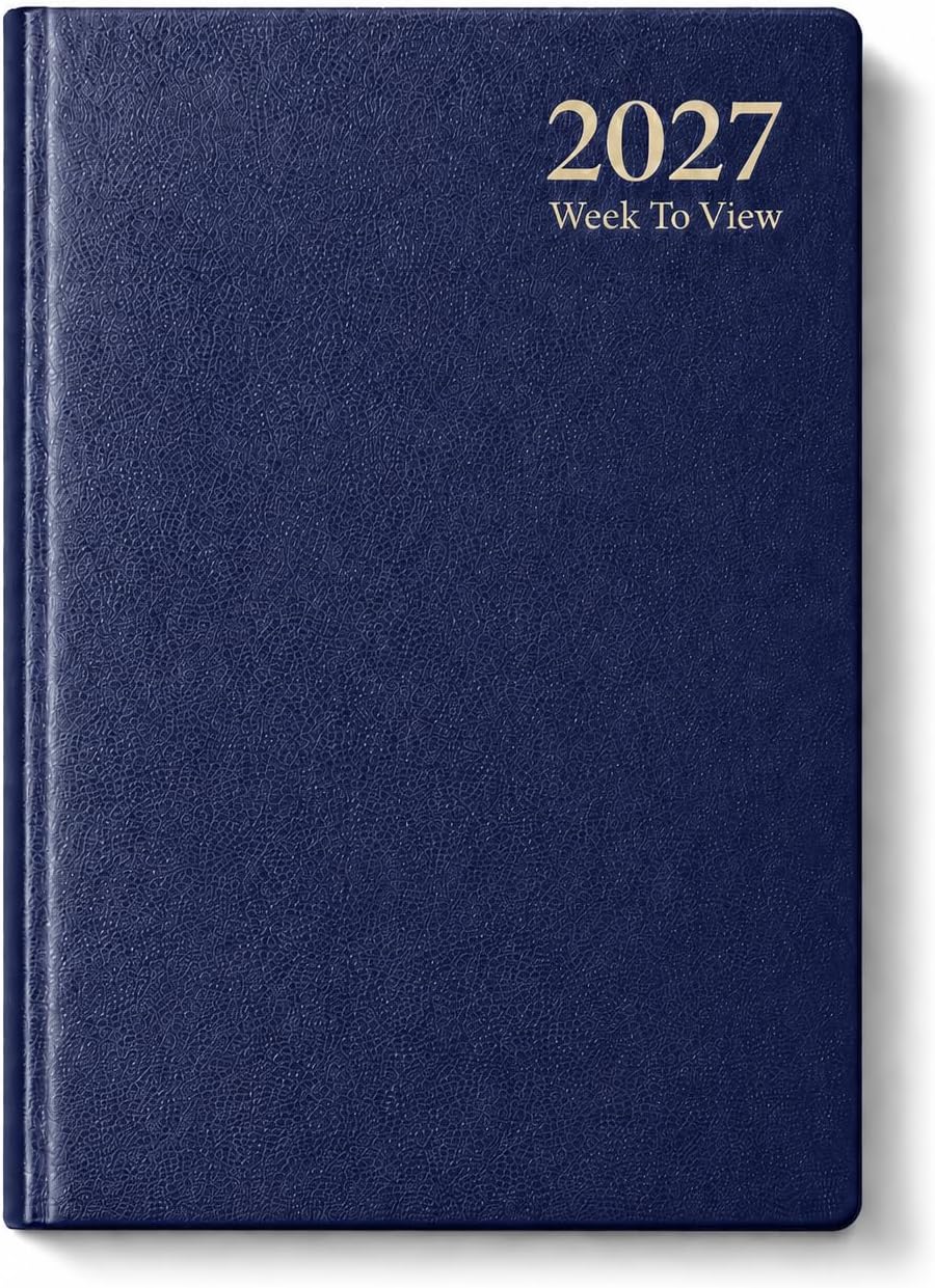 2027 A5 Week-to-View Diary by 1ABOVE โ Casebound Hardback Weekly Planner with 60gsm Paper โ Compact Organizer for Home, Office & Everyday Use (Blue)