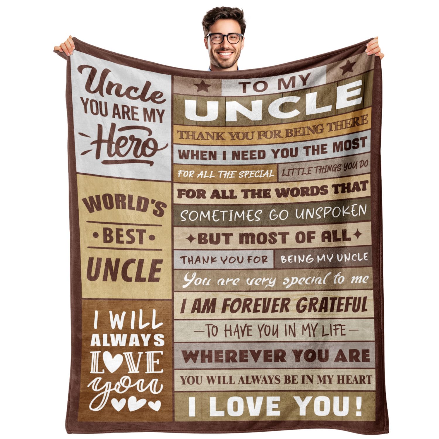 Uncle Gifts from Niece & Nephew - Uncle Birthday Gifts Ideas - Best Uncle Ever Gift for Christmas - Funny Uncle Gifts - to My Uncle's Soft Flannel