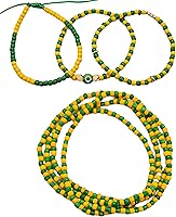 Vista 1 de Ilde and Eleke Santeria Evil Eye Orishas Orula - Juego de pulseras y collar unisex con cuentas elásticas y collar