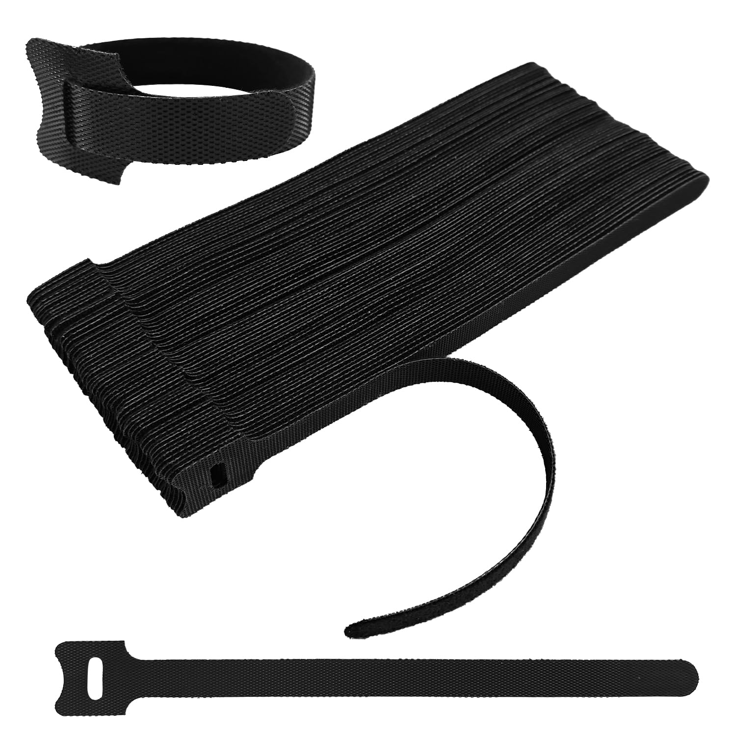62 PCS Reusable Cable Ties, Adjustable Cable Organizer, Hook-Loop Cable Management - 8 Inch