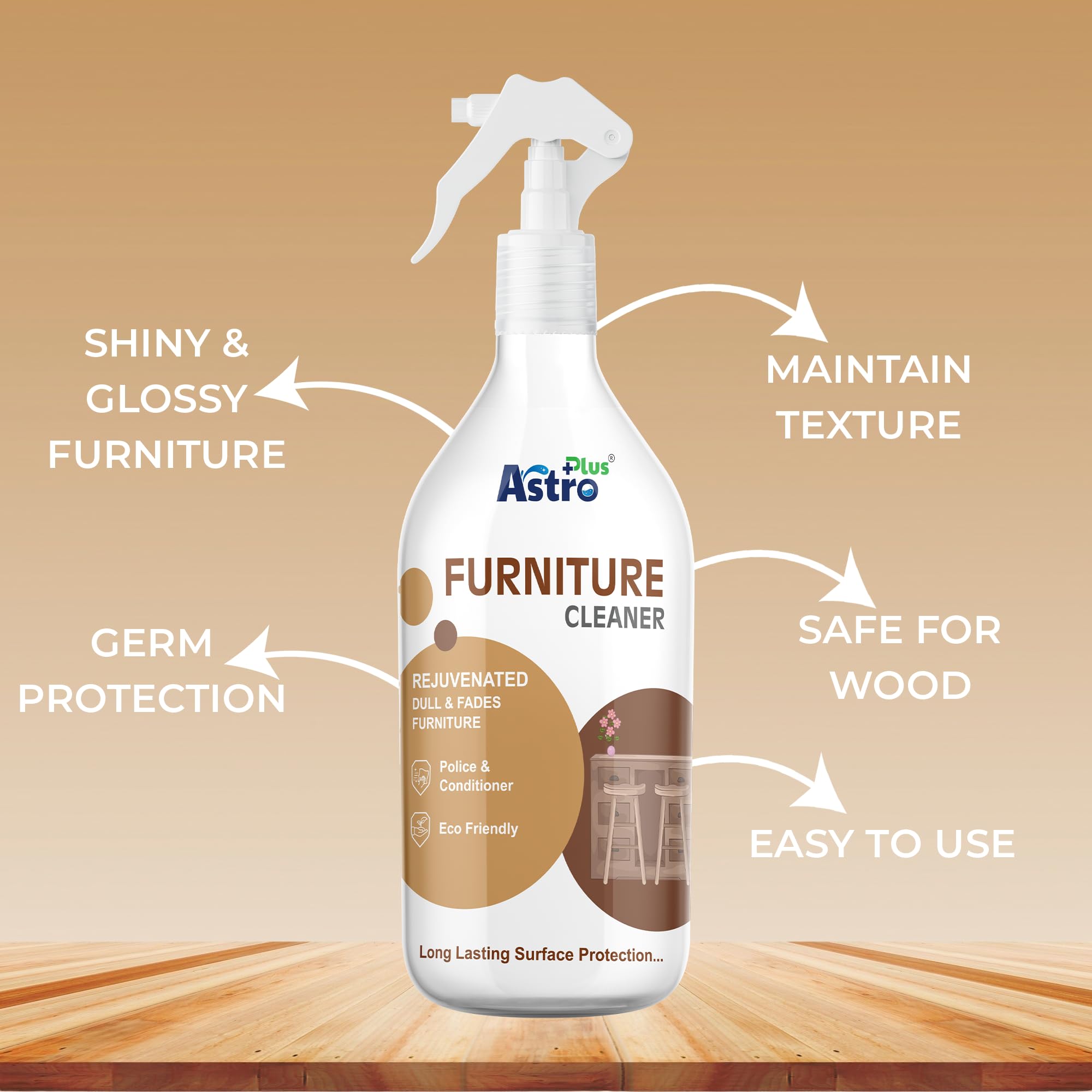 Astro Plus+ Furniture Cleaner Liquid – Removes Stains and Restores Shine (500 ml) 3