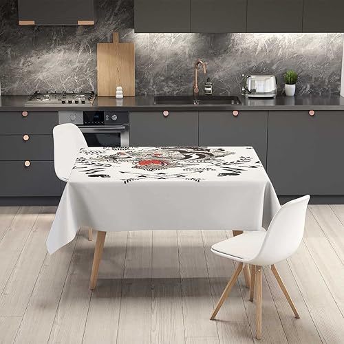 Vista 13 de Mantel blanco Redondo para Mesa De 4 Sillas Geometry Lattice Line Modern Outdoor Mantel para Boda Fiesta de Vacaciones 30 X 30 Pulgadas
