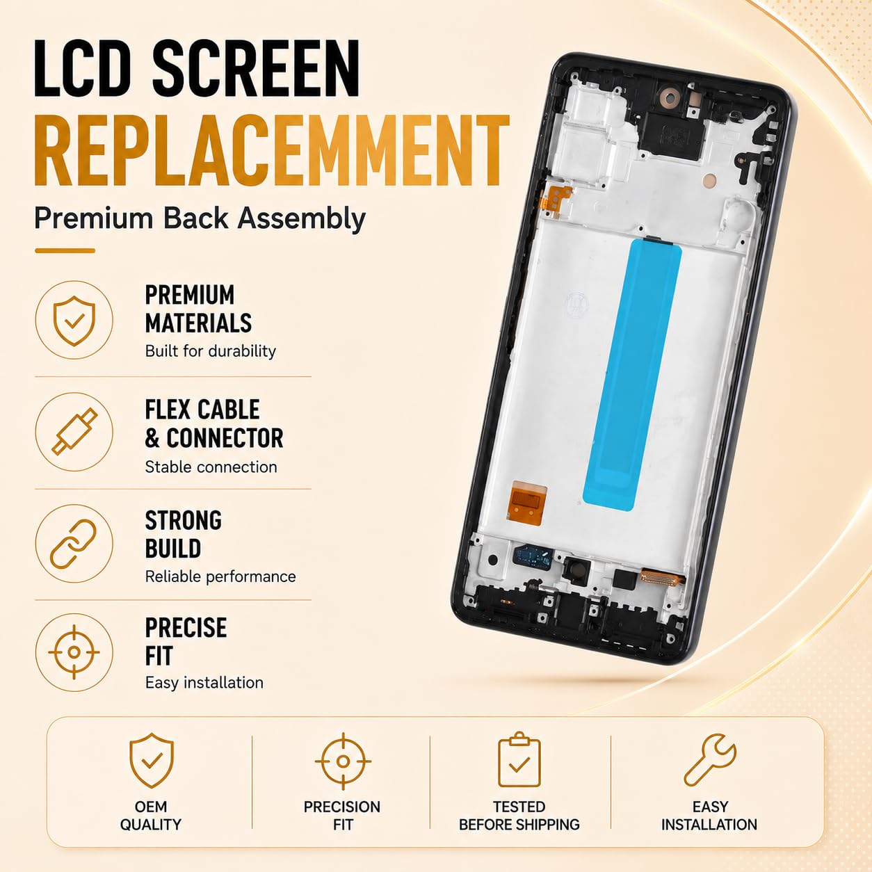 SRJTEK Écran TFT LCD pour Samsung Galaxy A53 5G pour SM-A536 Écran de Remplacement Tactile Digitizer Assemblé avec Cadre (Noir, sans Fonction Empreinte Digitale)