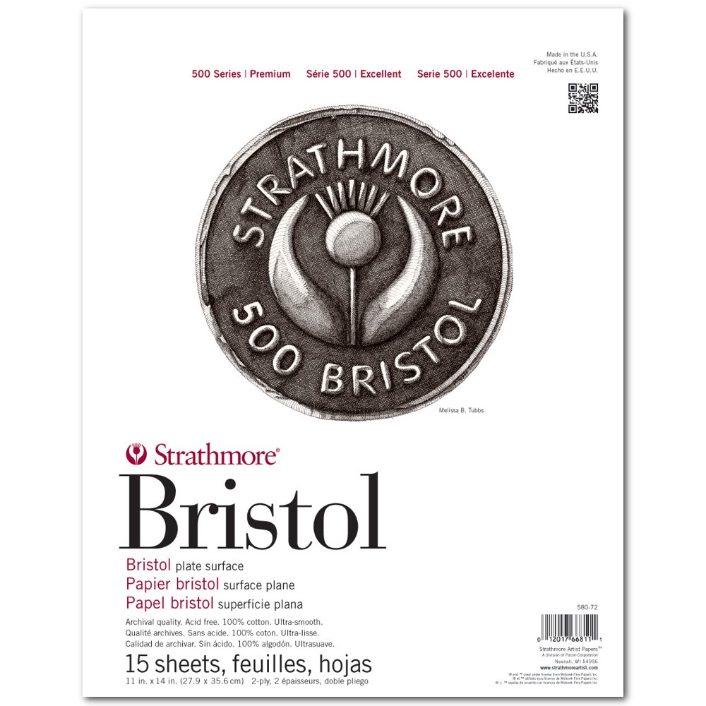 Strathmore 500 Series Bristol, Papier, Teller, 2-lagig, 11x14, 15