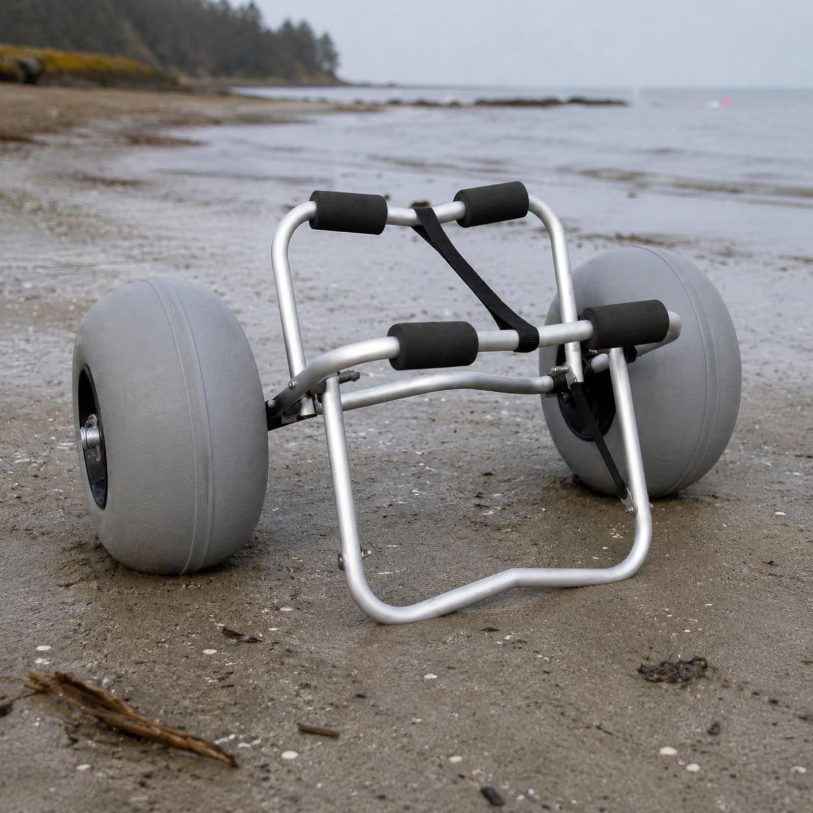 Carrello Kayak con Ruote Facile da Trasportare Carrello Porta Canoa Utilizzo su Sabbia e Ciottoli Attrezzatura Sportiva per Spiaggia, Mare, Molo, Y02011C, S