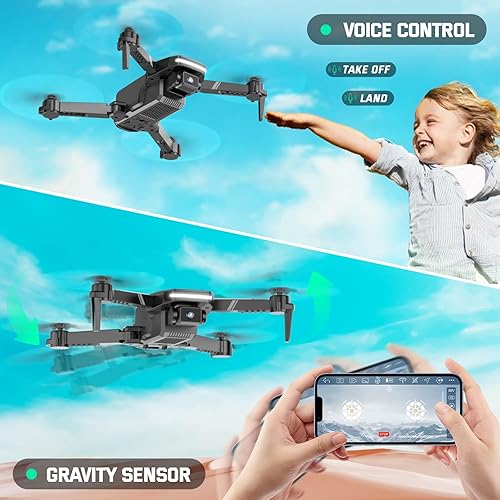 Miniatura 8 de Drone con cámara S80 para adultos con 2 baterías, estuche de transporte