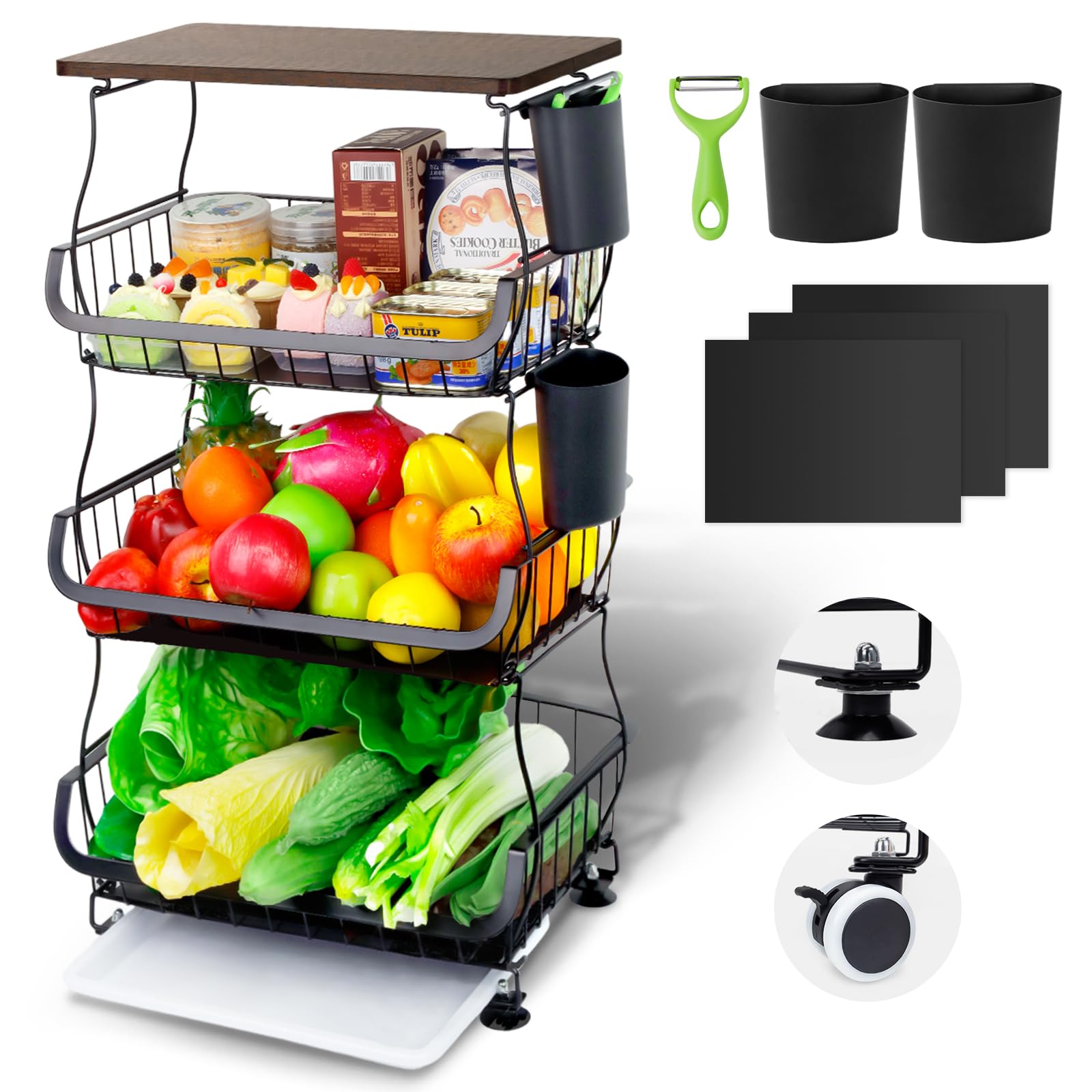 Chariot De Stockage De Fruits Et Légumes Étagère De Rangement De