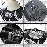 Vista 5 de Capa profesional de corte de pelo Borogo con cepillo para el cuello, capa de barbero para salón, accesorios de peluquería con estampado floral