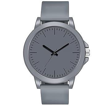 Khodal Watch Boys New Round Grey Dial with Slim Rubber Belt Stylish & Sport Watch (Pack of 1)