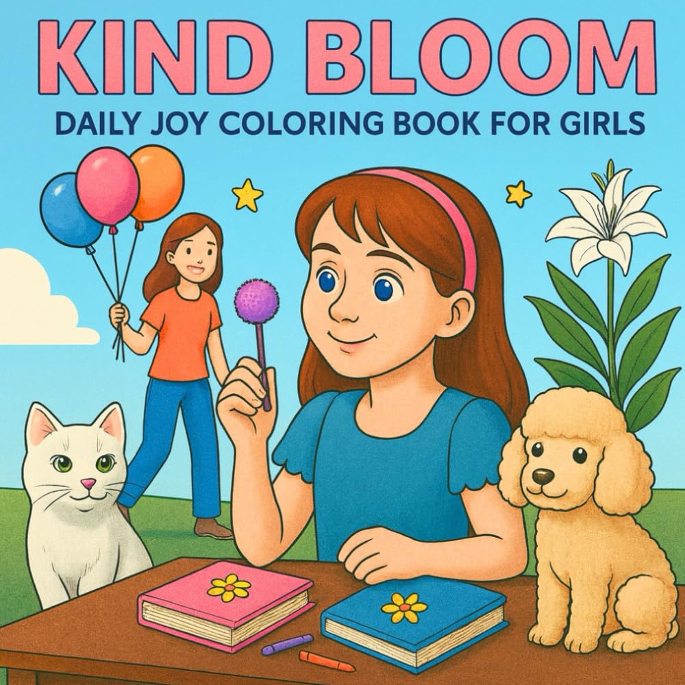 Kind Bloom: Daily Joy Coloring Book for Girls.