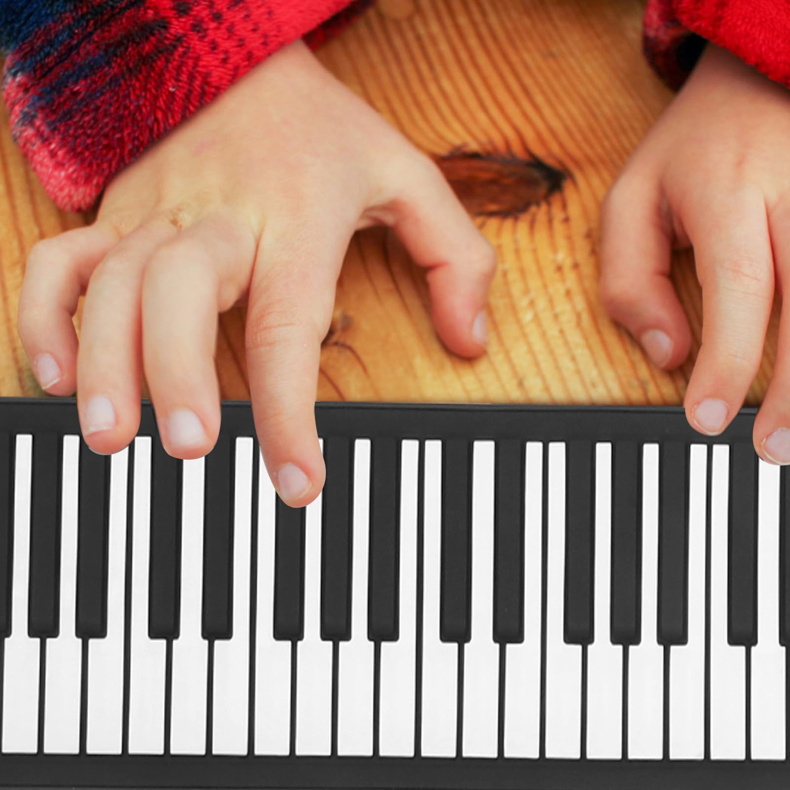 Pianoforte Pedaliera Pieghevole 61 Tasti Portatile Elettronico in Silicone e Ingresso Mp3, per Lezioni e Intrattenimento