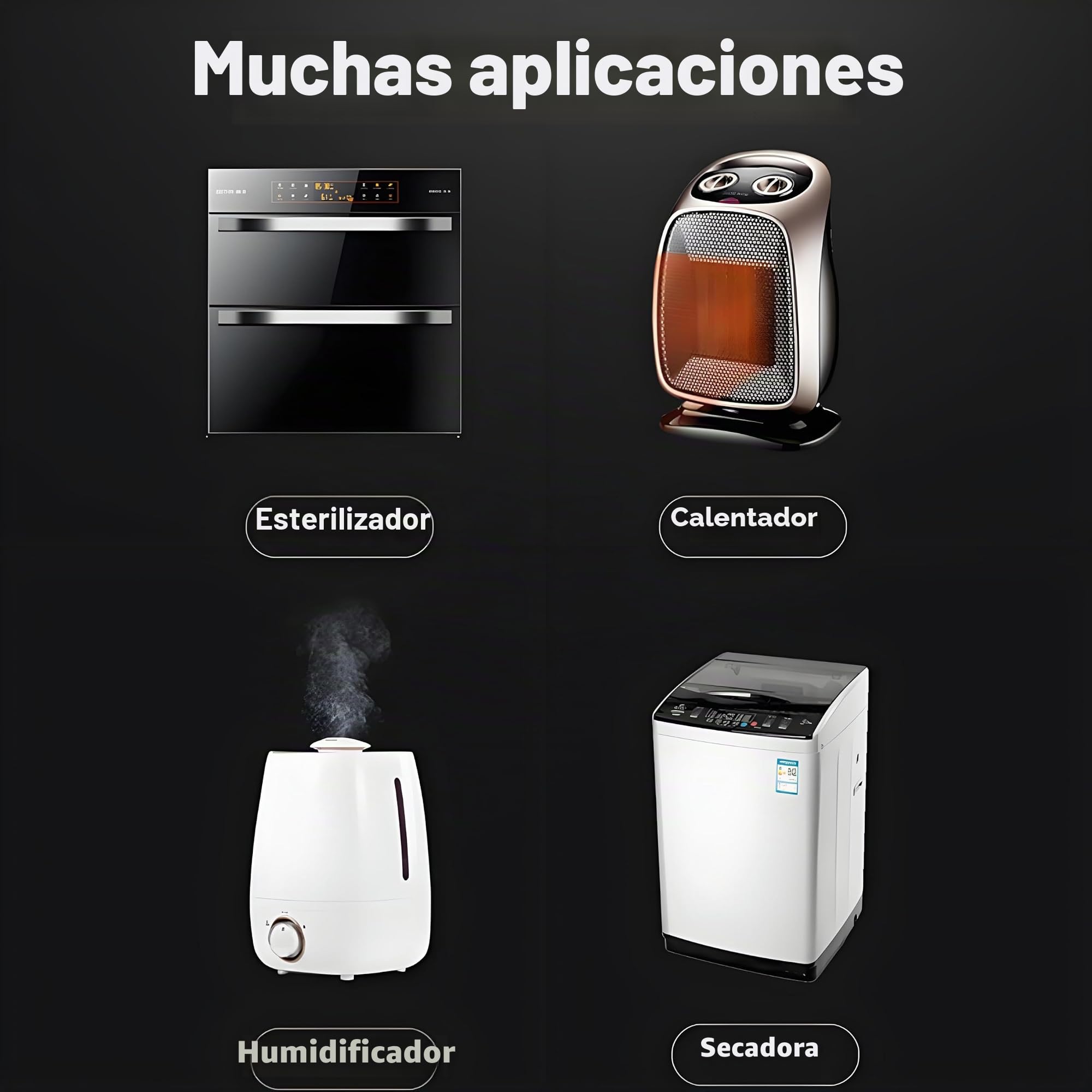 Calentador de Cerámica, 220 V 300 W Calentador con Ventilador Calentador de Aire Termostático de Cerámica Eléctrico