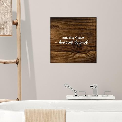 Miniatura 4 de Madcolitote Rustic Bible Verse Christian Wood Signs Amazing Grace How Sweet The Sound Wall Art Retro Scripture Wood Plaque Farmhouse Wall Decor for