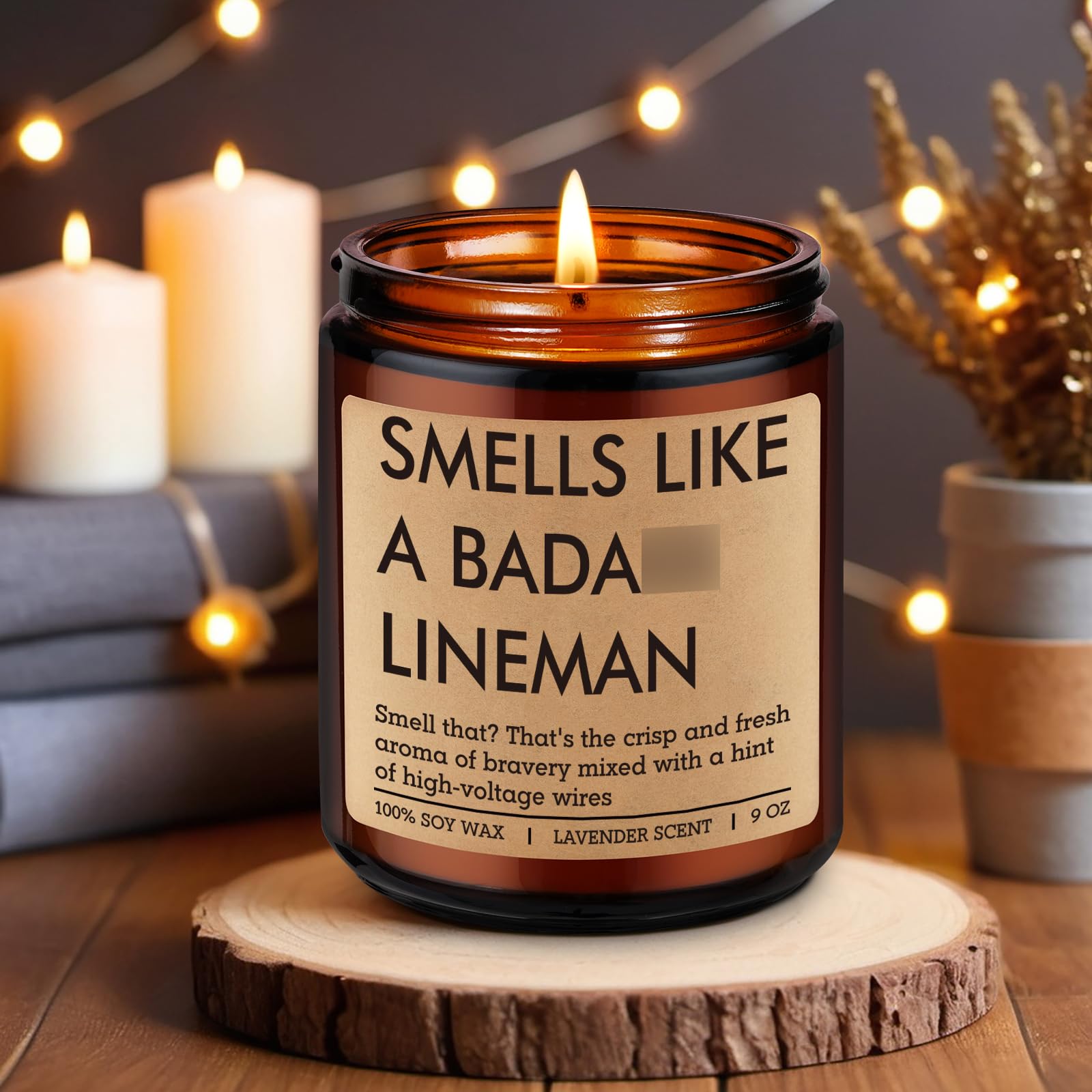 Fairy's Gift Candle Gifts for Lineman Workers Men, Electrical Lineman Gifts for Men Boyfriend Husband Dad, Cool Linemen Stuff Accessories, Linemen Appreciation Day, Funny Bday Presents for Lineworker