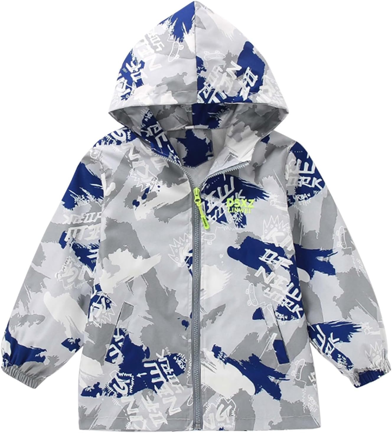 Boys Girls Camisoles Hooded Windbreaker Rain Jacket Teen Outdoor Windproof Zip up Rain Jackets Lightweight Hiking