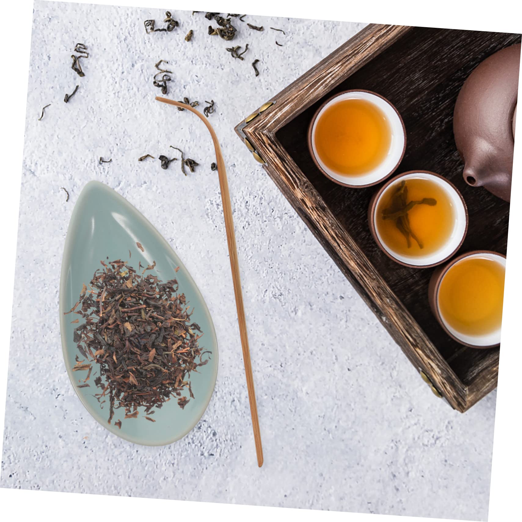 SOLUSTRE 1Set Ceramic Tea Leaf Dispensing Cup Multi Function Tea Accessories Storage Plate for Loose Tea for Home Tea House Restaurant Use