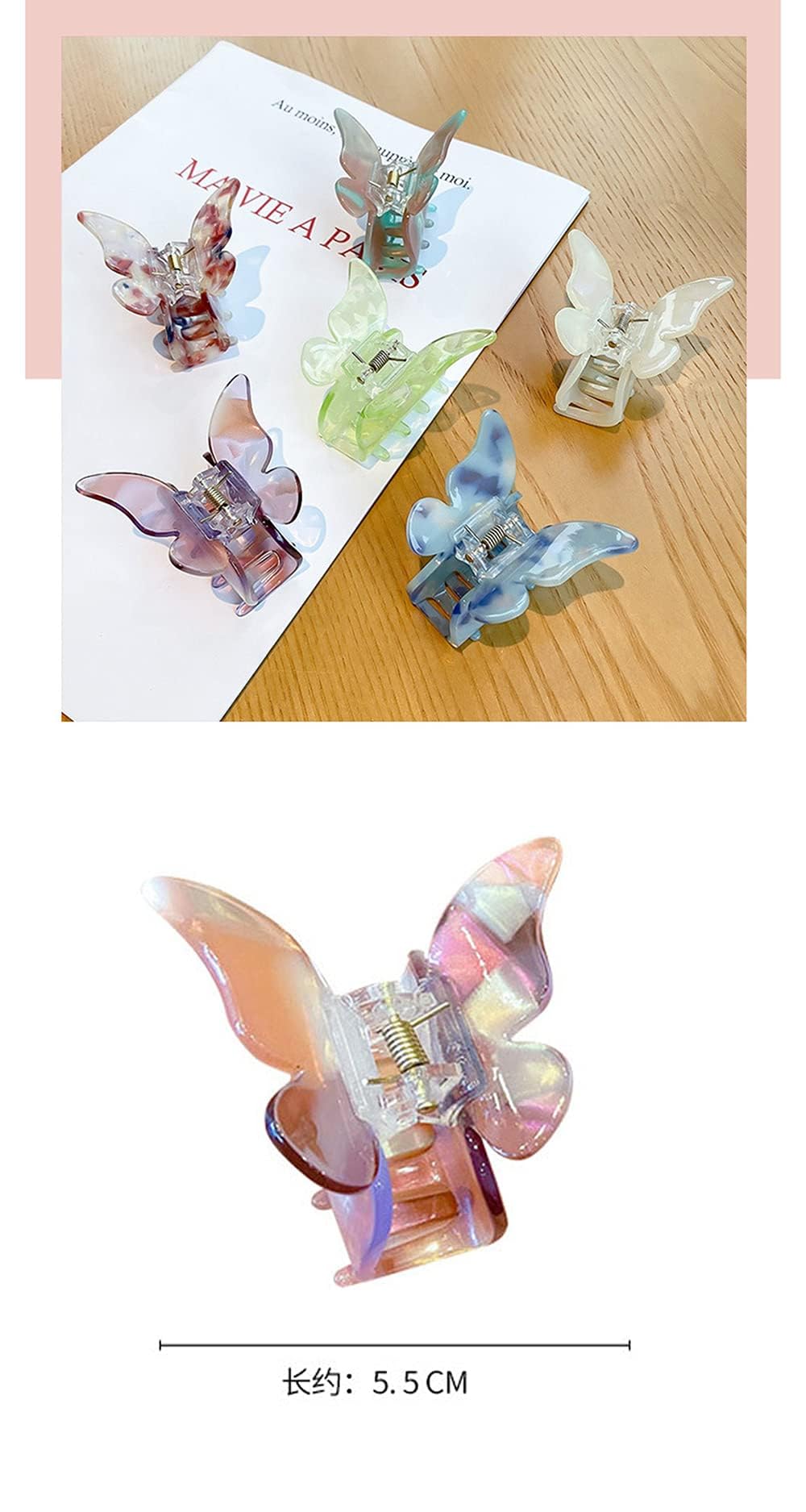 18 Stück Schmetterlings-Haarspangen Mit Glitzer – 9 Farben, 3D Design, Für Mädchen & Damen