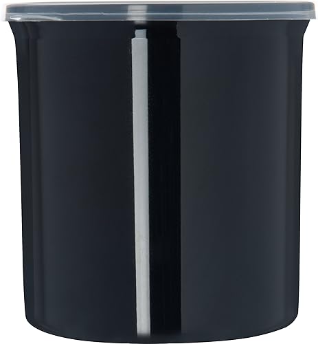 Miniatura 2 de Recipientes Carlisle de color liso, de forma redonda, con tapas, capacidad de 1,24cuarto de galón, Negro, 12