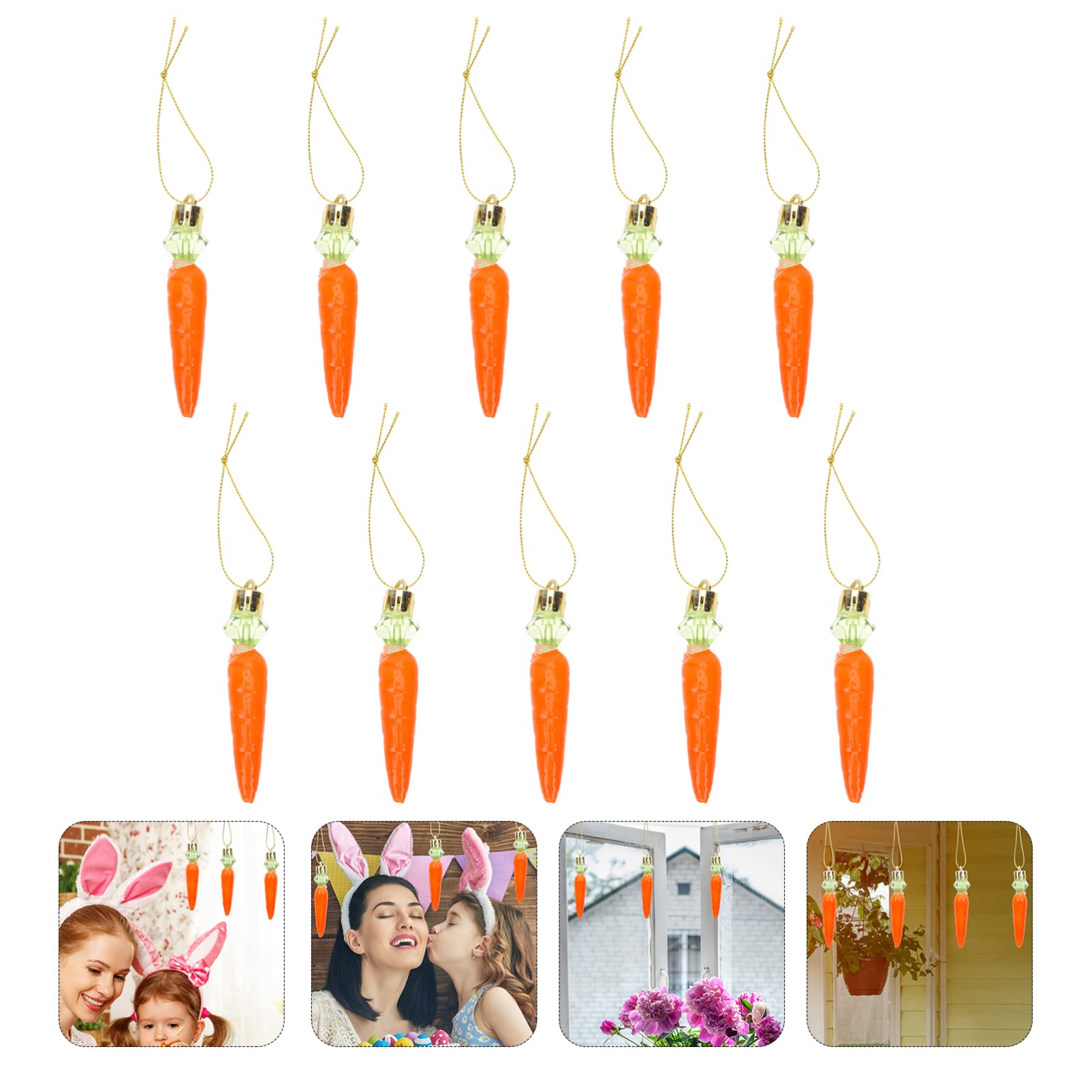 TOPBATHY 72 Pcs Carota Ciondolo Pasqua Decorazioni Appese Carota Decor Festival Per Pasqua Partito Bunny ativa Ornamento Di Natale Coniglio Di Plastica Finta