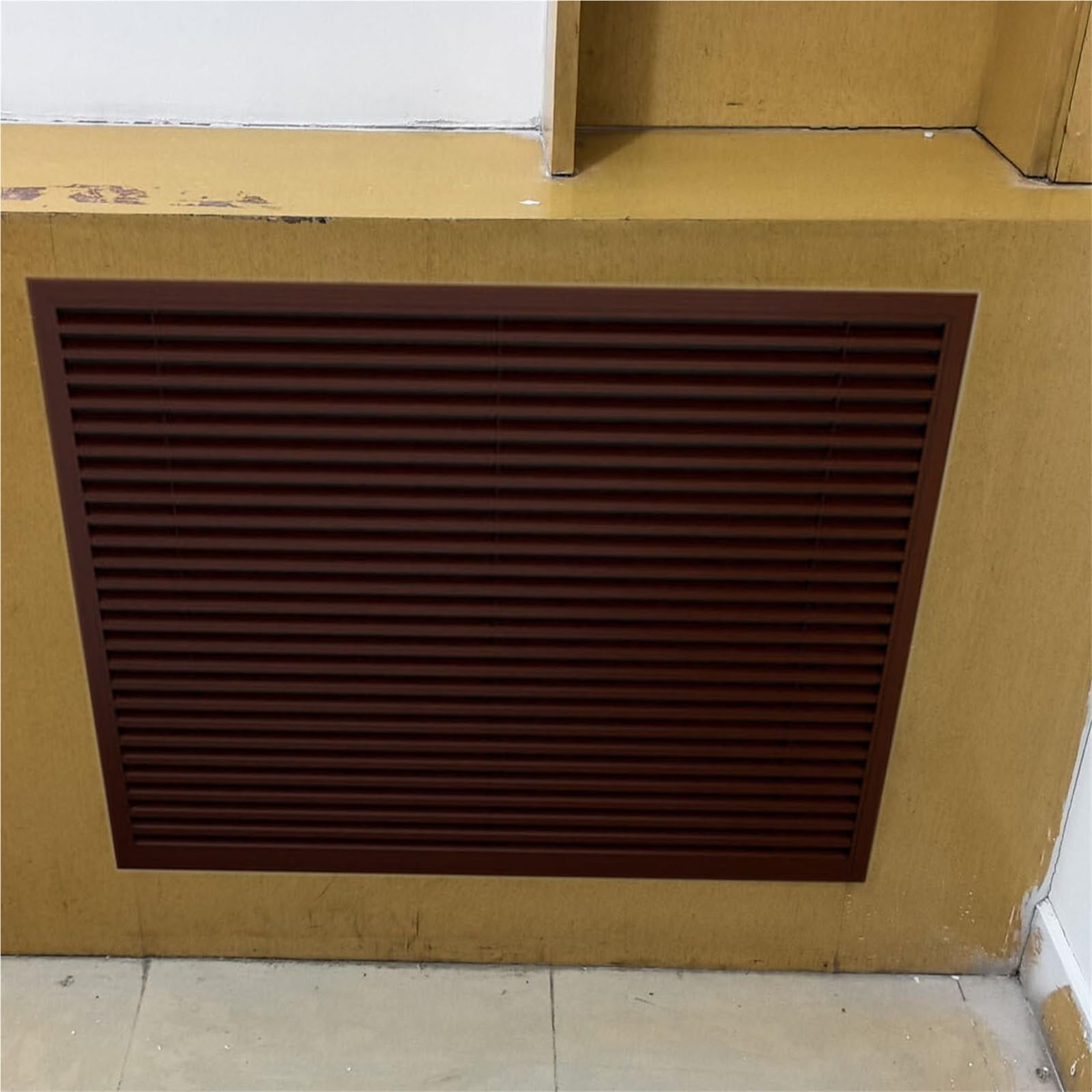 Lsmdpt One Color Louvered Return Vent Cover, Air Return Grille For Home Wall Sidewall/Ceiling, Brownish-Red Air Vent Covers Duct Opening Intake Ventilation Grilles(L - W 280 X 60 Cm)