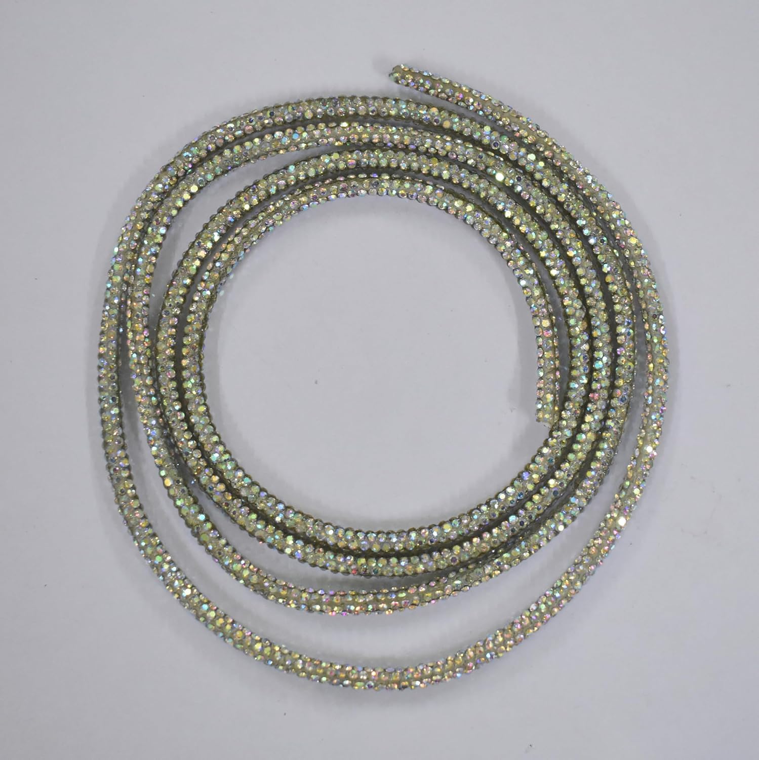 Vrishbhanu 4mm Crystal Rhinestone Rope String for Clothing, Blouse, Bow Hoodies, Earrings, Shoes, DIY Crafts, Sparkling Glitter Cord for Bridal Appliqué (Sliver, 200, Centimeters)