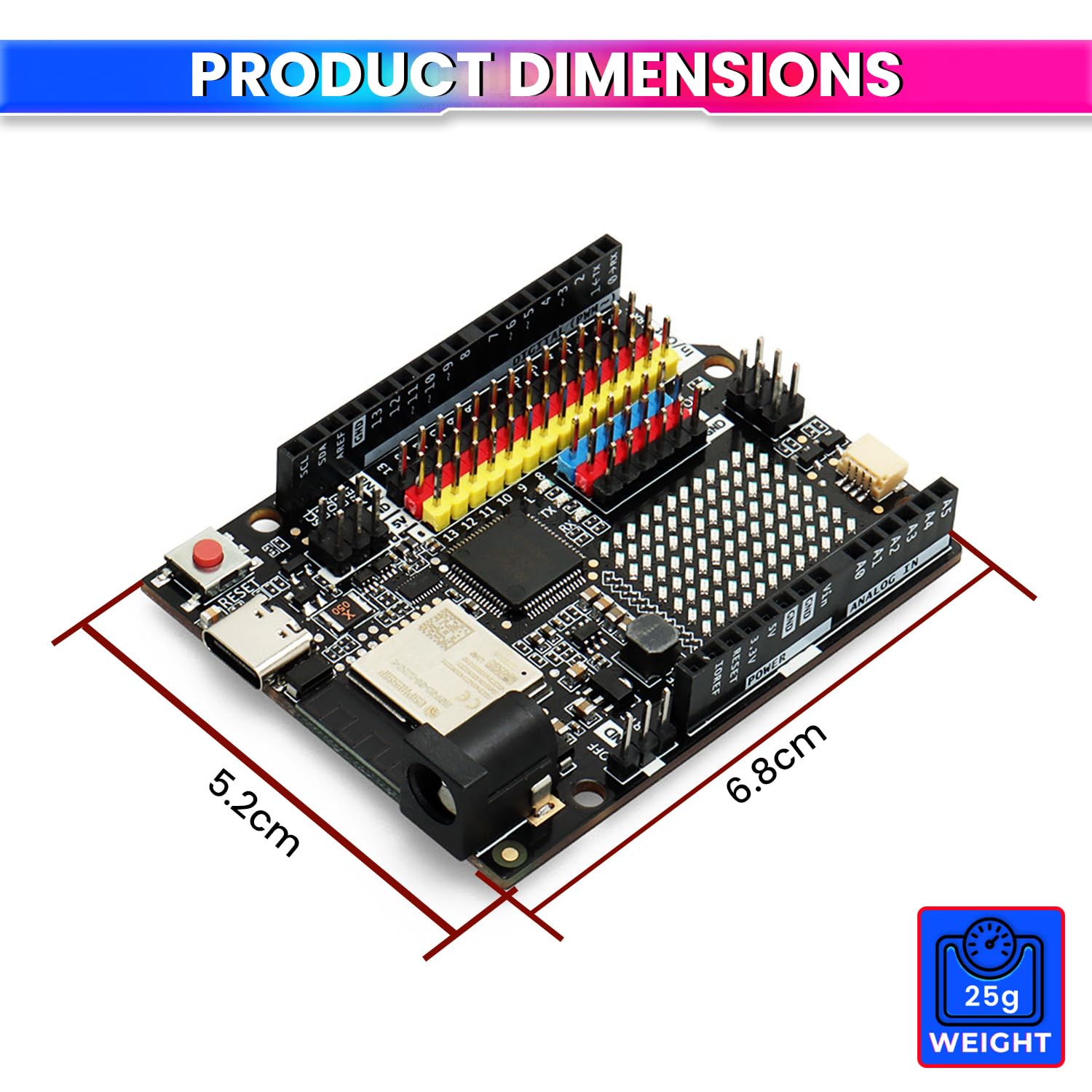 APKLVSR Arduino Minima/WiFi Entwicklungsboard - Renesas RA4M1 Mit ESP32-S3, CAN, DAC