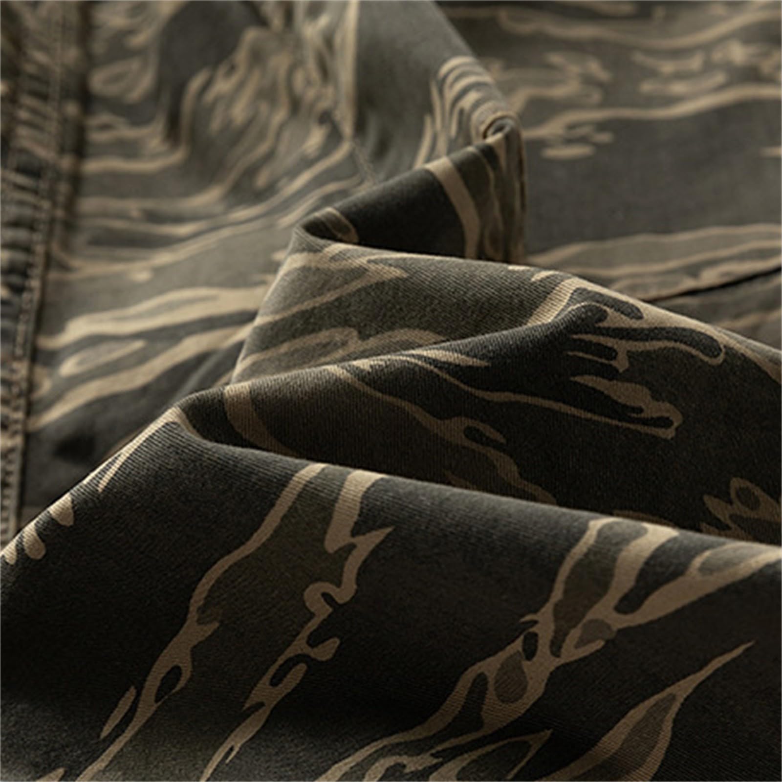 CHUNOTU - Pantalones cortos cargo para hombre, cintura elástica, estampado de camuflaje, pantalones de trabajo al aire libre, camping, atletismo, senderismo