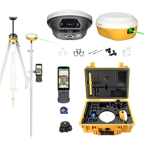 E1 Pro-L1 Laser GPS Rover RTK & Base Station GNSS RTK Survey System, 1.1' HD Screen, AR Stakeout, 2cm Accuracy, 15km UHF