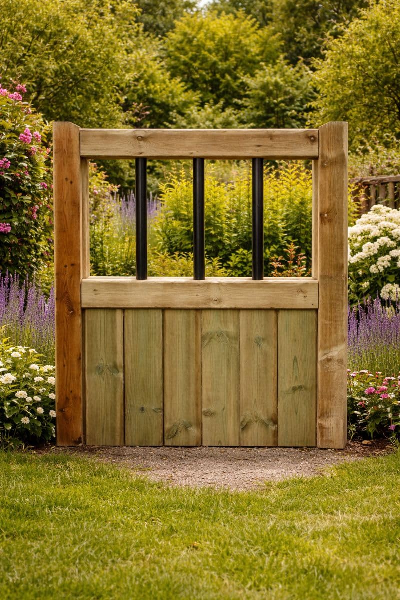 md carpentry Wooden Garden Gate, Pressure Treated, 3ft 90cm, Green, Wood