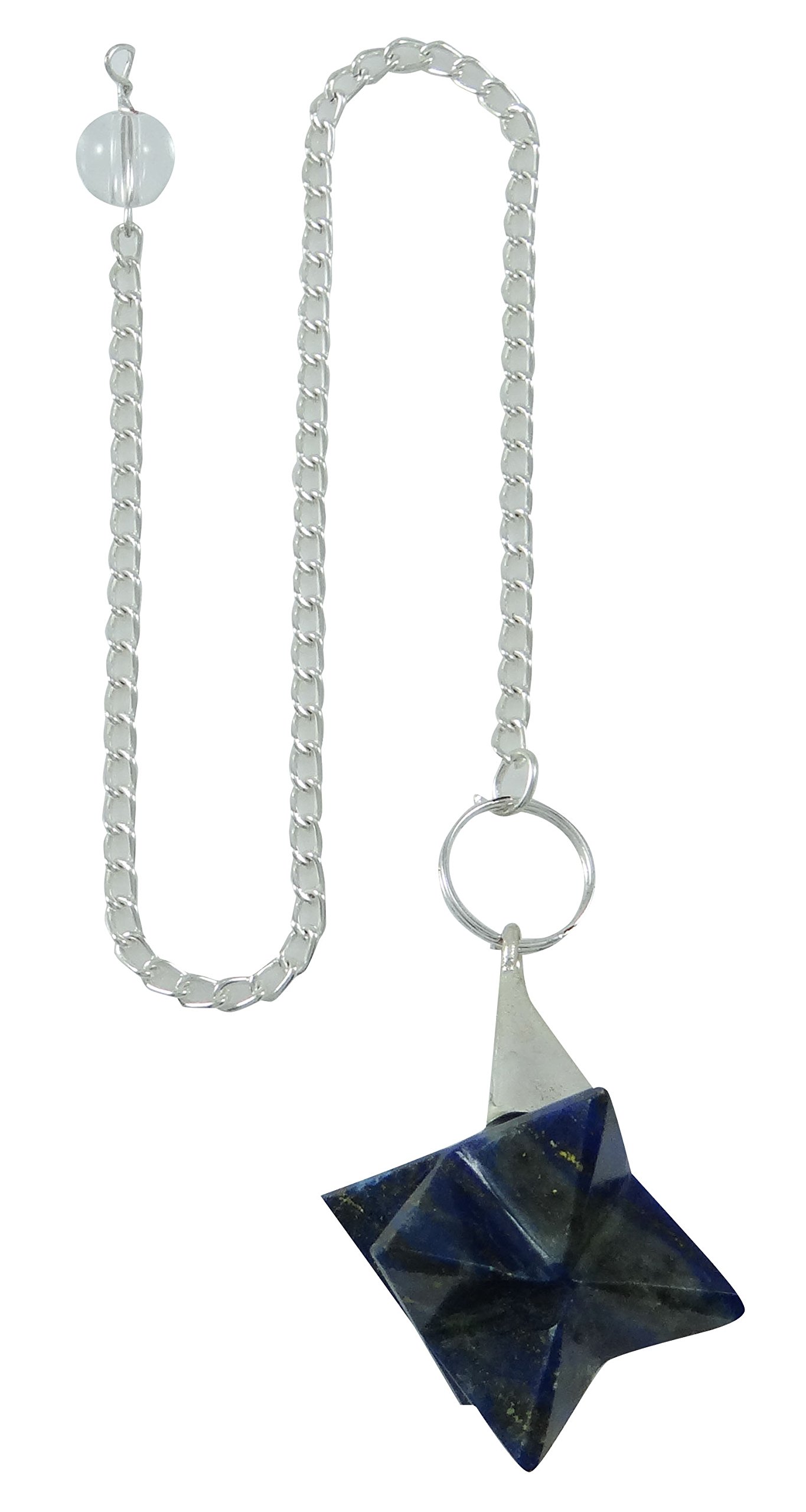 Harmonize Blue And Silver (Lapis Lazuli ) Merkaba Lapis Lazuli Pendulum Dowsing Meditation Balancing Reiki Healing Crystal Energy Genrator